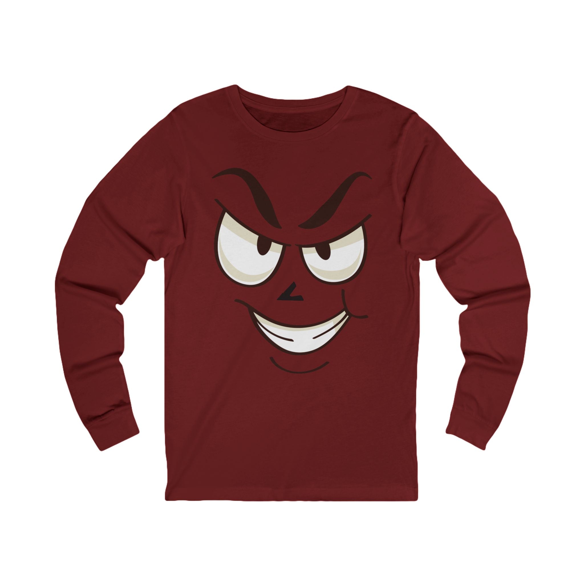 Mischievous Smirking Face Long Sleeve Tee