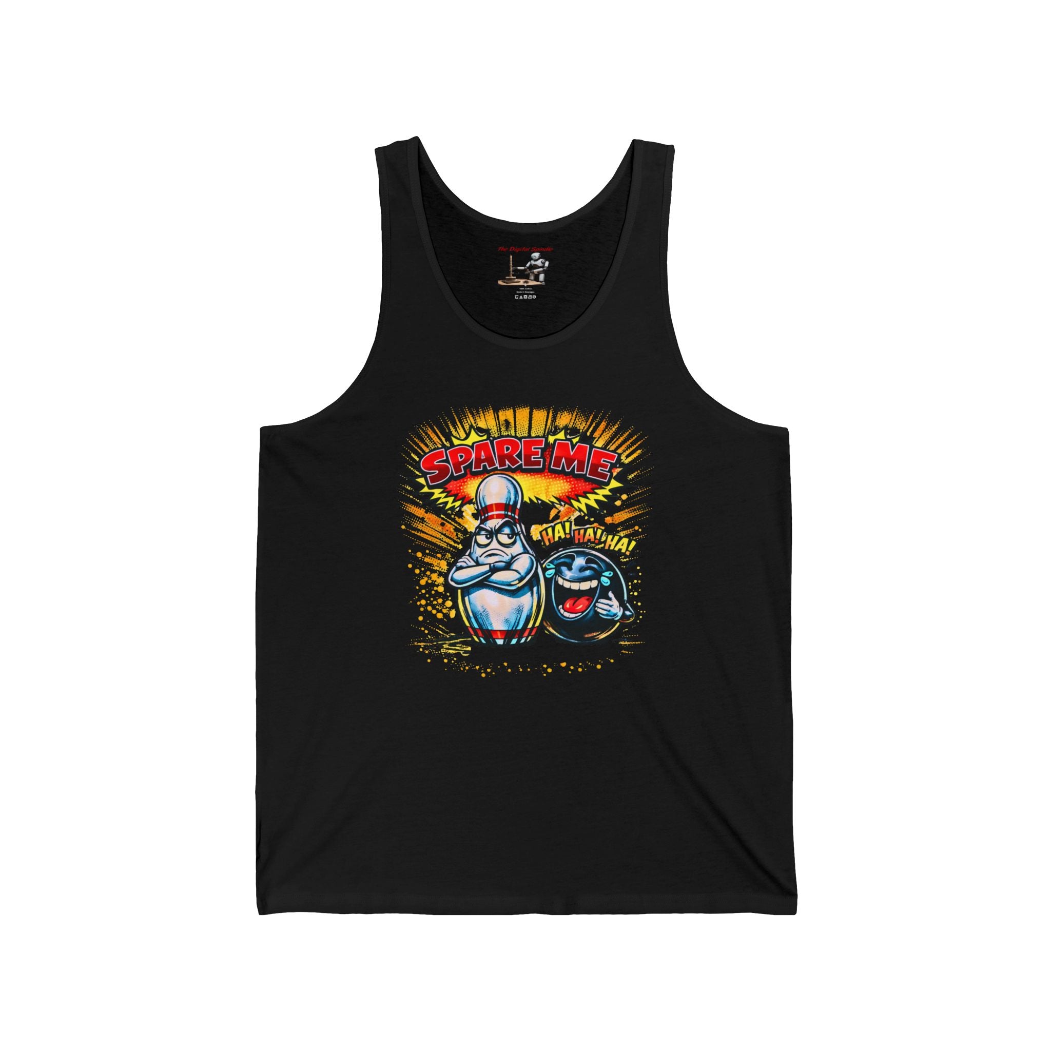 Bowling Joke Tank Top – "Spare Me" Graphic Tank for Bowlers & Sports Fans