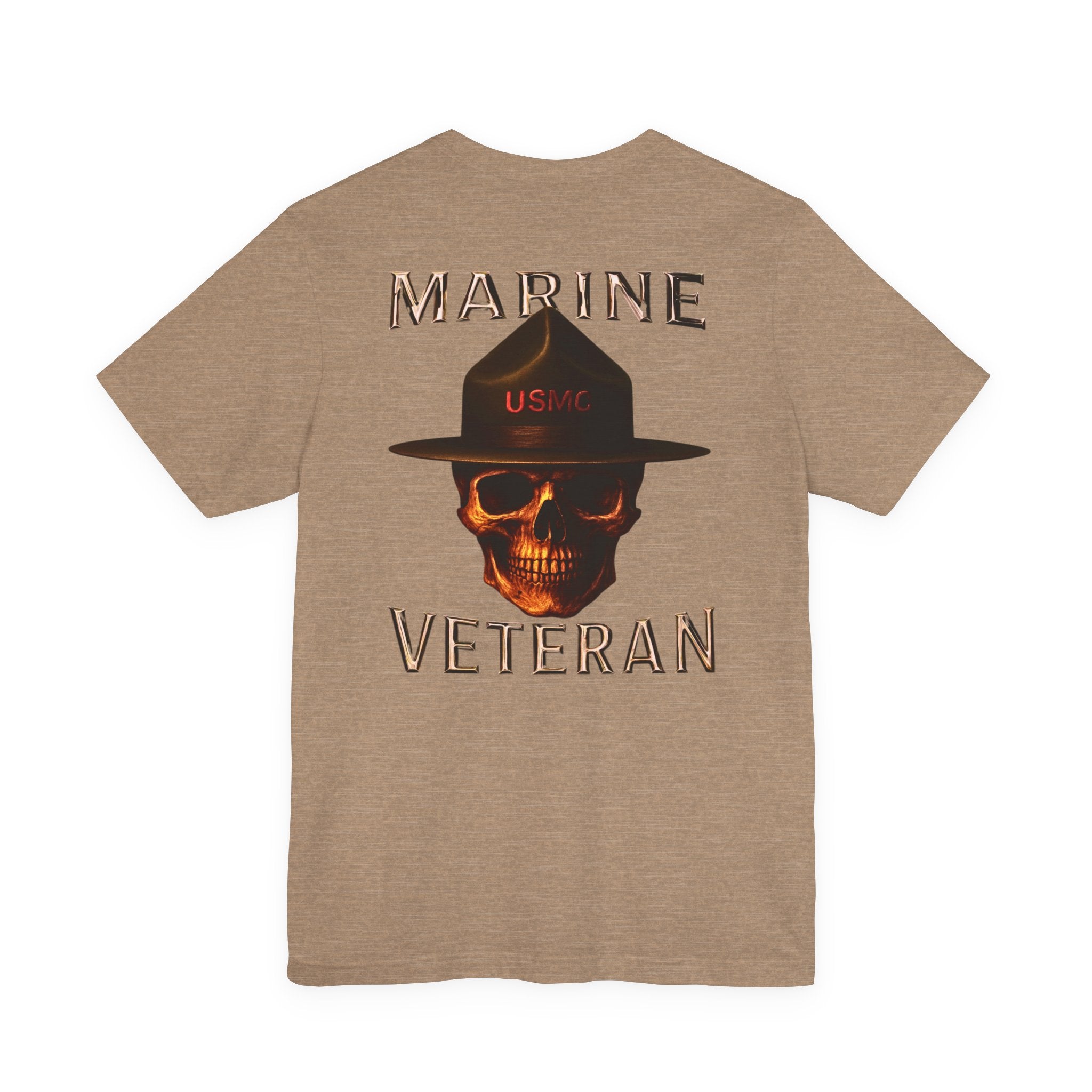 Marine Veteran T-Shirt — USMC Skull Drill Instructor Design