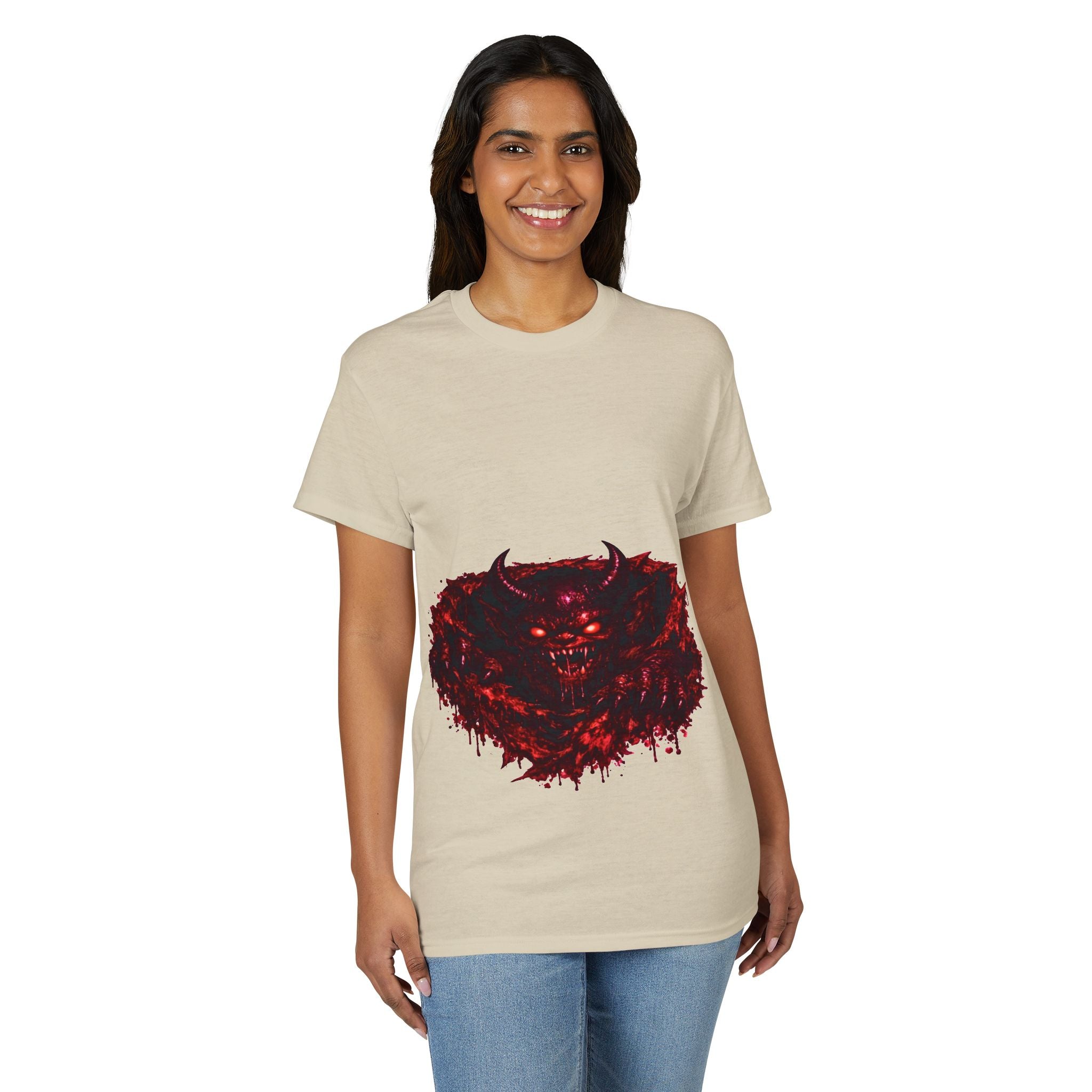 Demonic Red Monster T-Shirt — Gothic Horror Graphic Tee