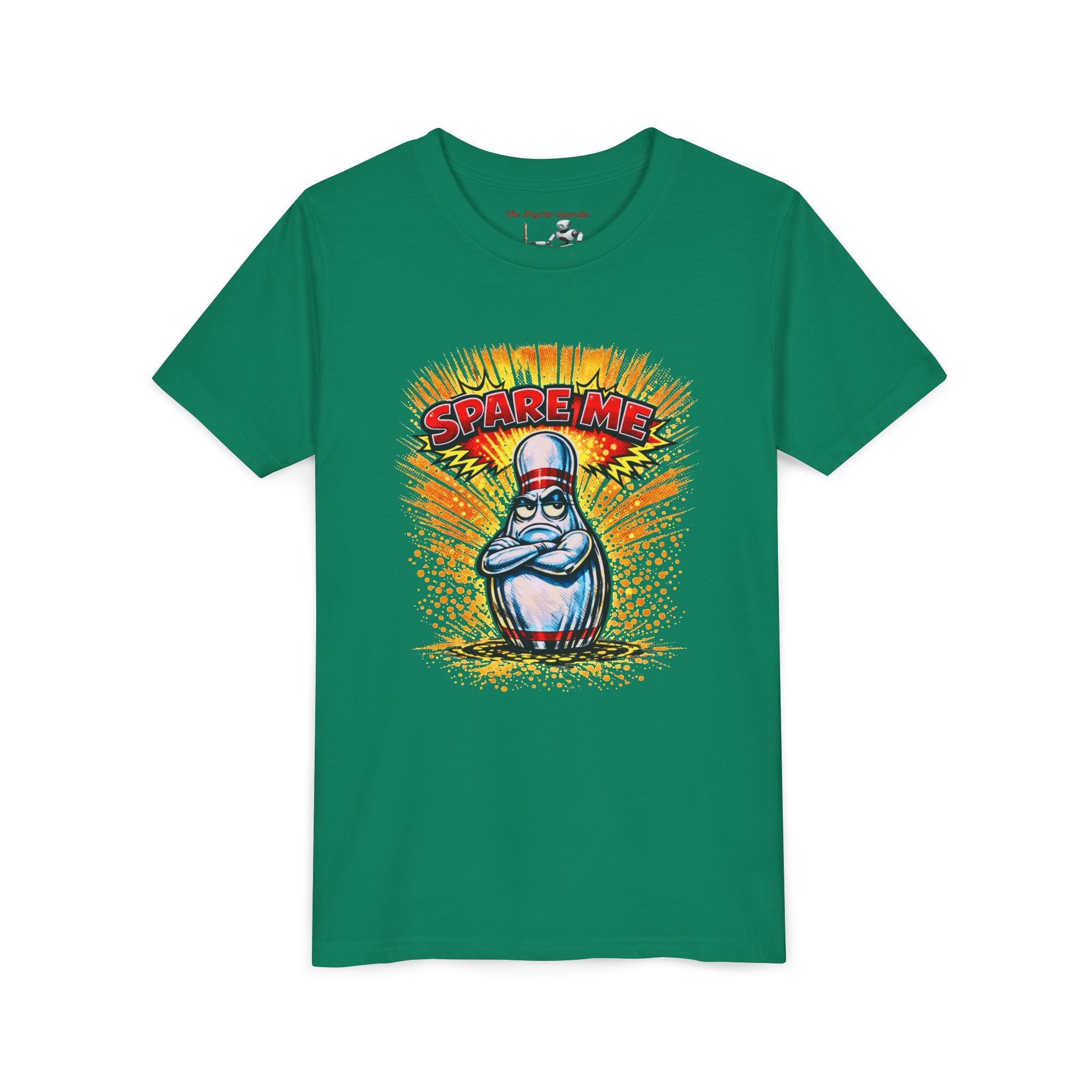 'Spare Me' Cartoon Bowling Pin Graphic Shirt
