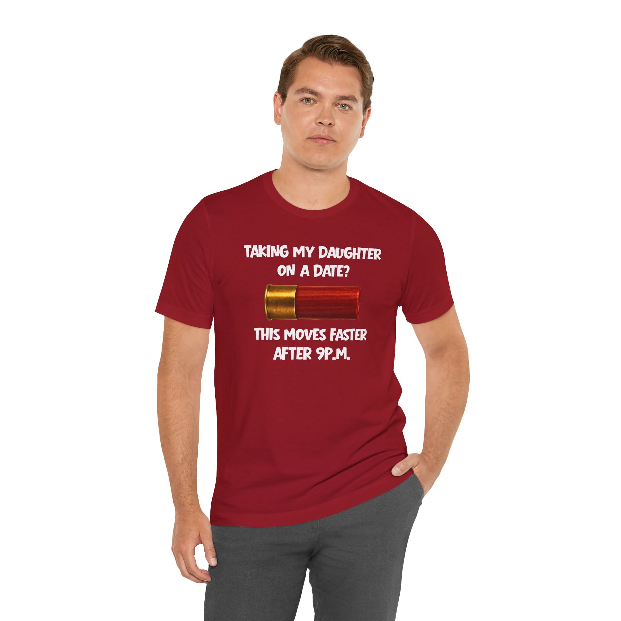 Funny 'Taking My Daughter on a Date? This Moves Faster After 9 P.M.' Tee – Protective Dad Shirt