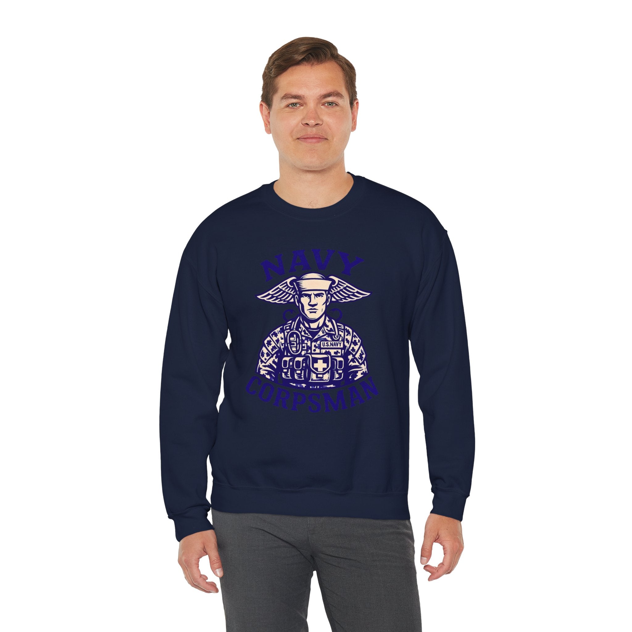 Navy Corpsman Crewneck Sweatshirt — Military Medic Graphic Pullover