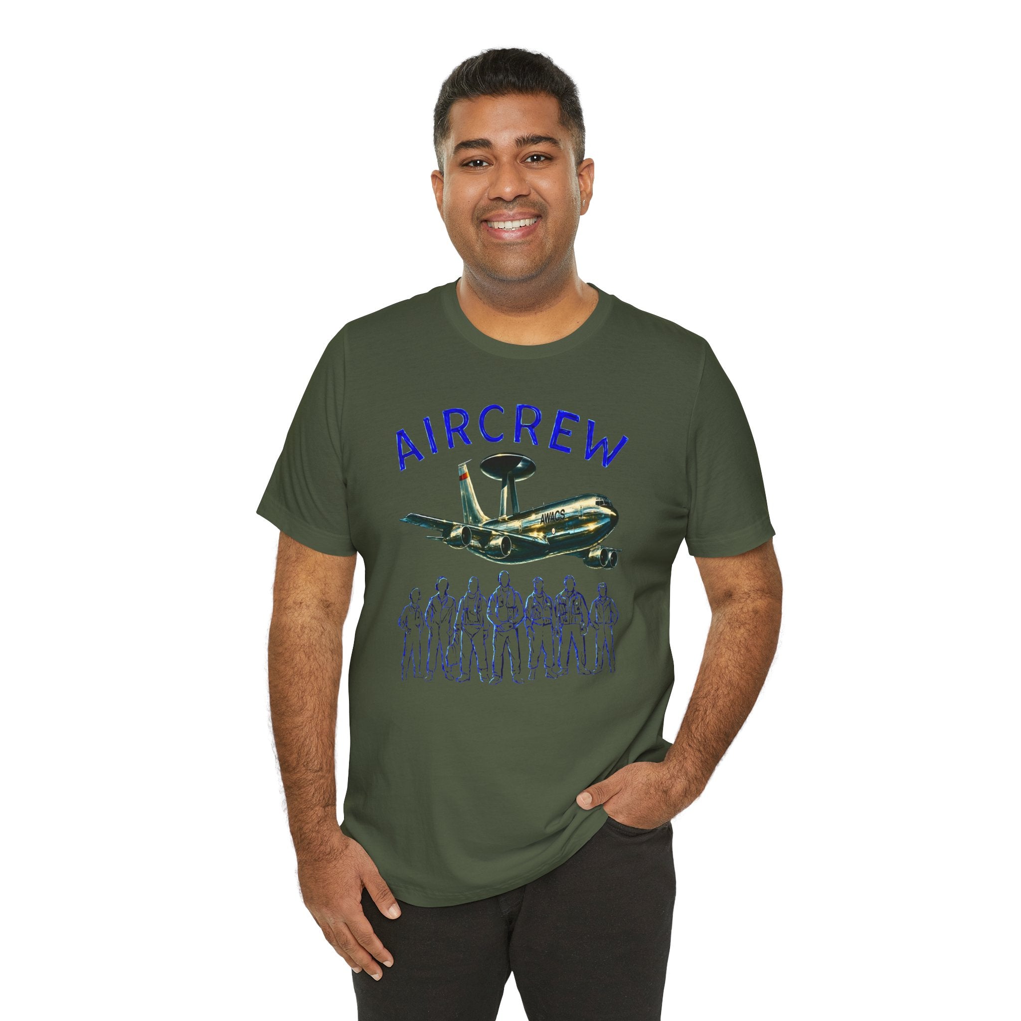 Aircrew T-Shirt — Military AWACS Plane & Crew Graphic Tee