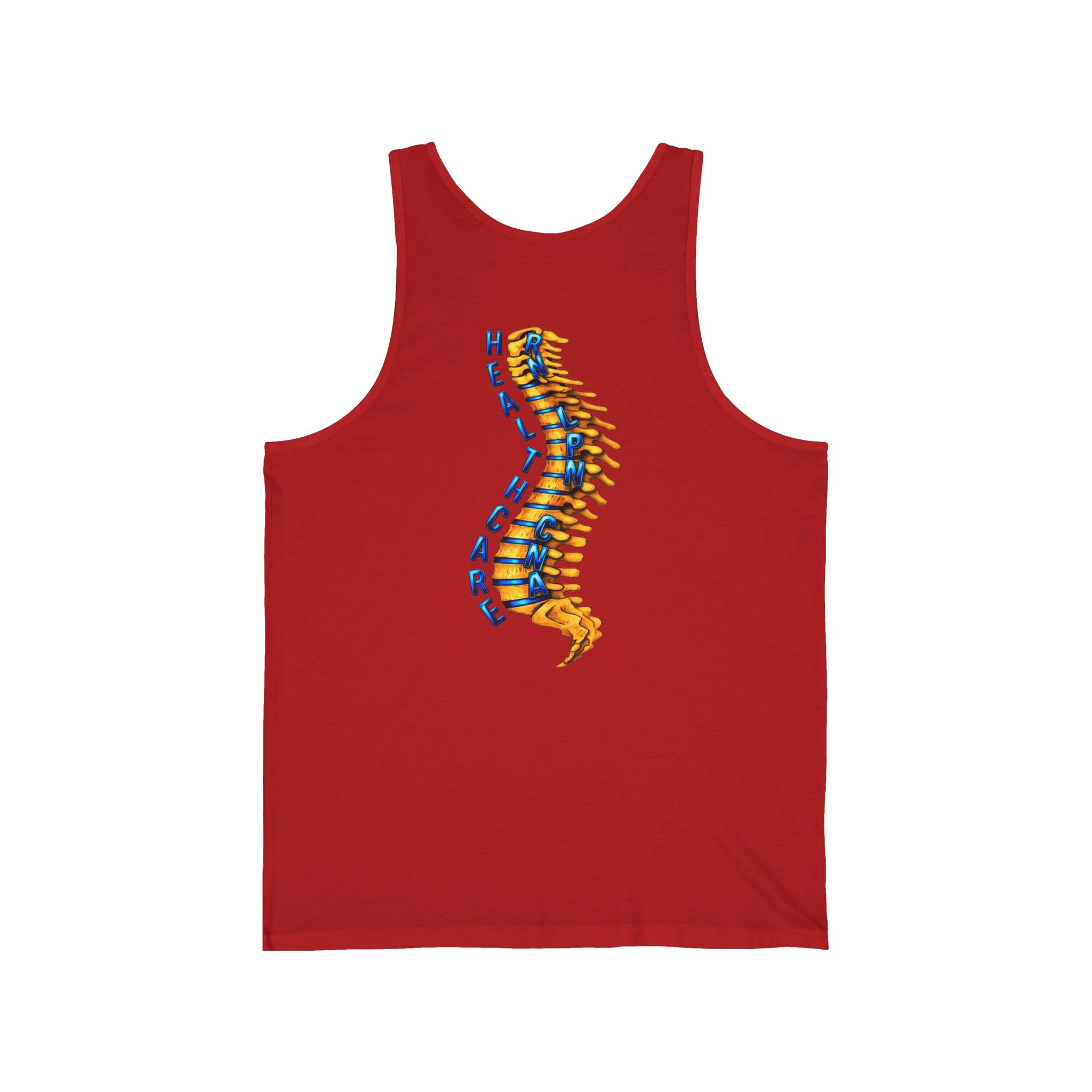 Front & Back Healthcare Spine Tank Top — Medical Staff Nurse Gift