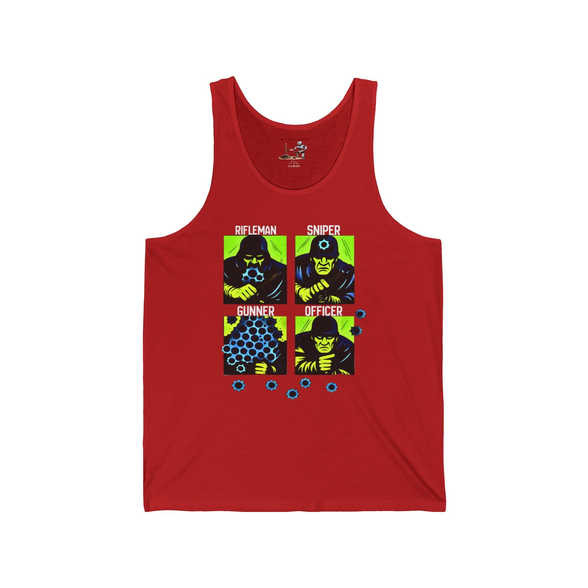 Shooting Range Tank Top — Rifleman, Sniper, Gunner, Officer Graphic