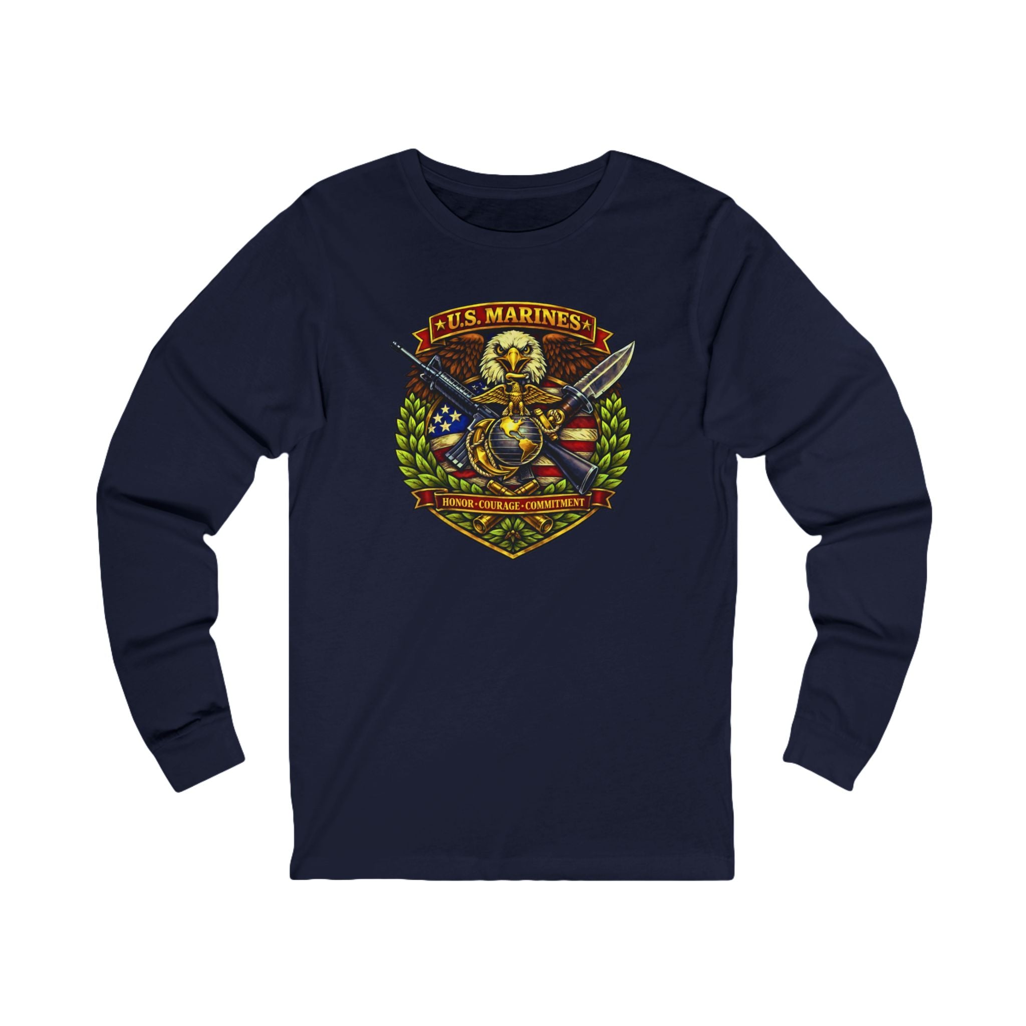 U.S. Marines Honor, Courage, Commitment Long Sleeve Tee