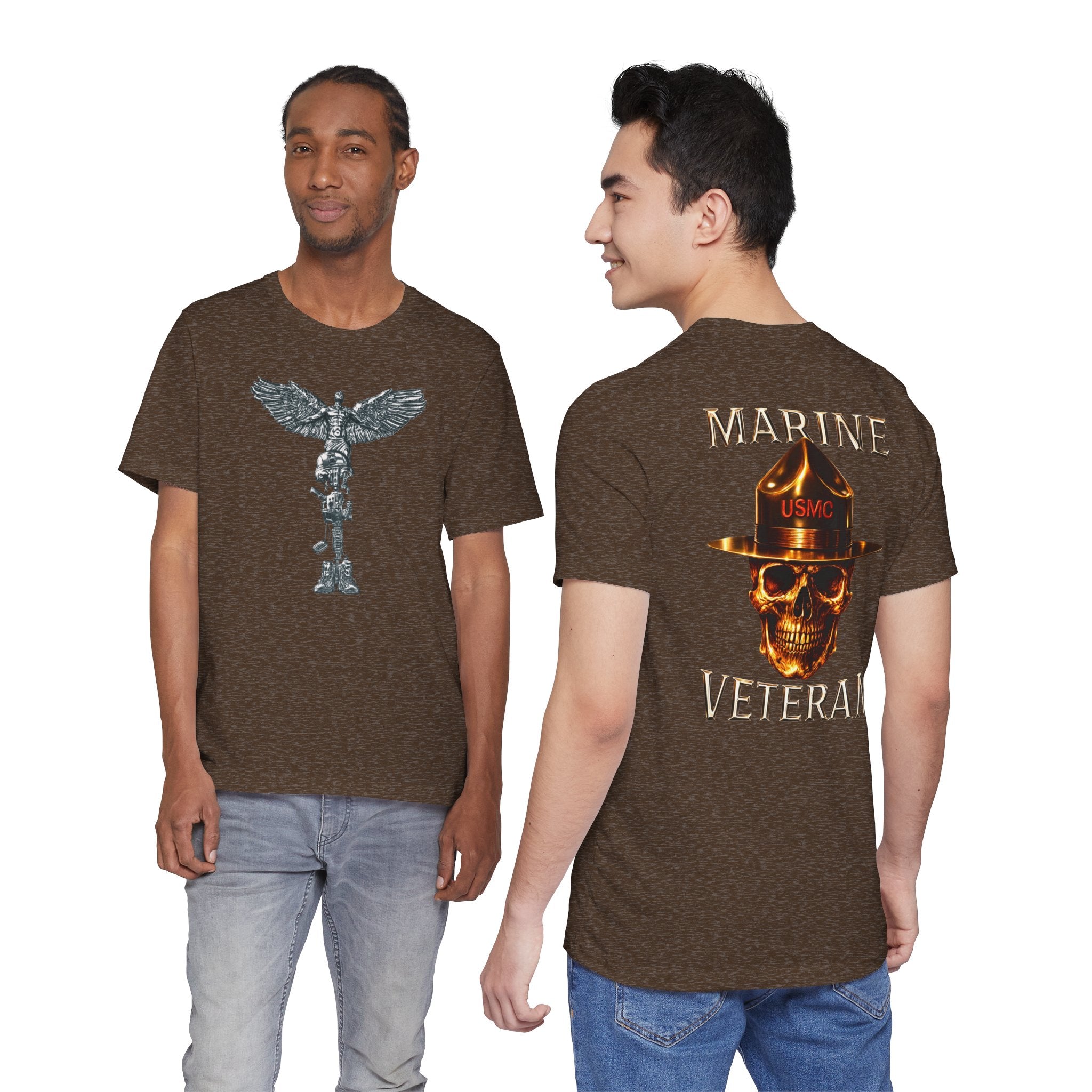 Marine Veteran T‑Shirt — USMC Skull Drill Instructor Graphic Tee