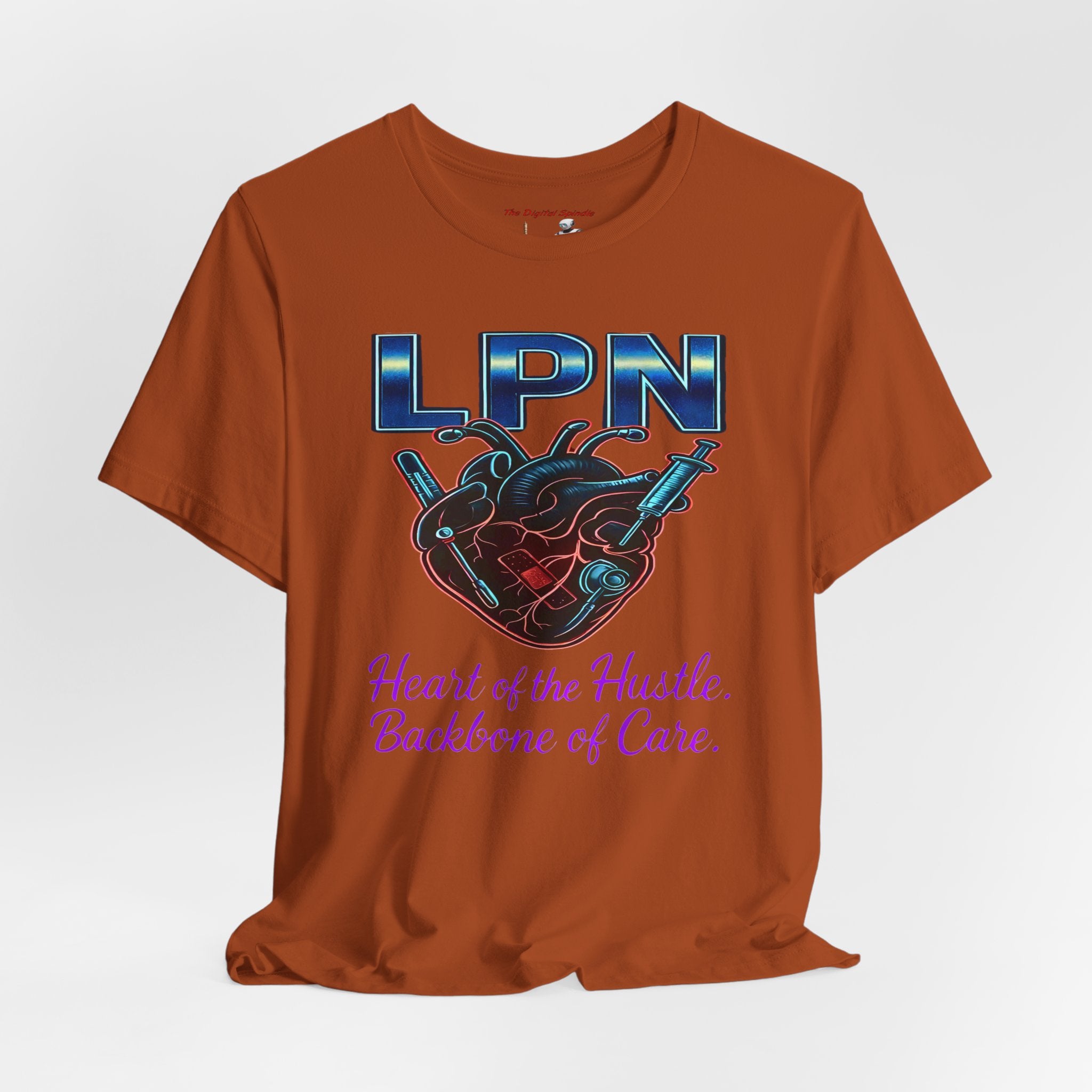 "Heart of the Hustle, Backbone of Care" Nursing Short Sleeve Shirt