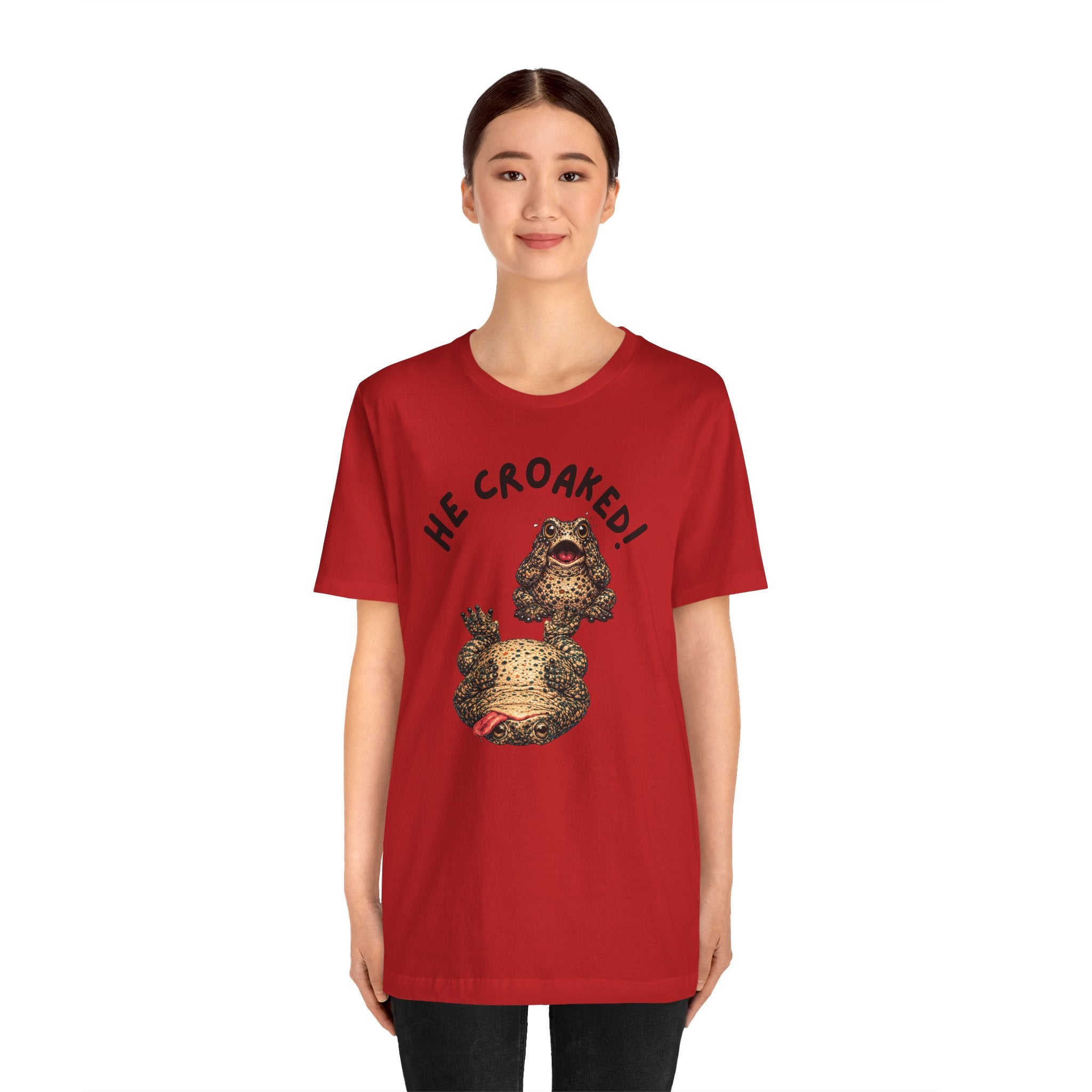 He Croaked! Frog Graphic Tee – Funny Vintage Toad Illustration Shirt