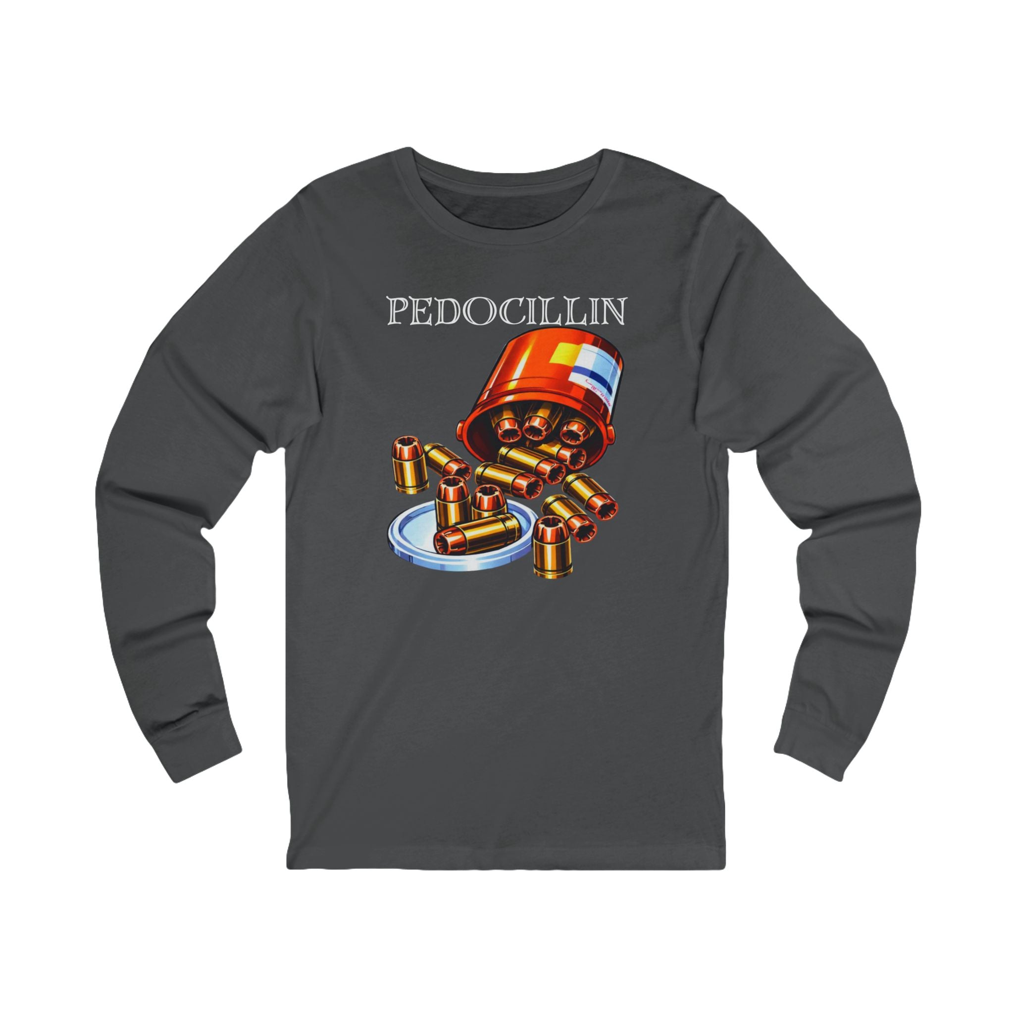 'Pedocillin' Bullet Capsule Graphic Long Sleeve Tee