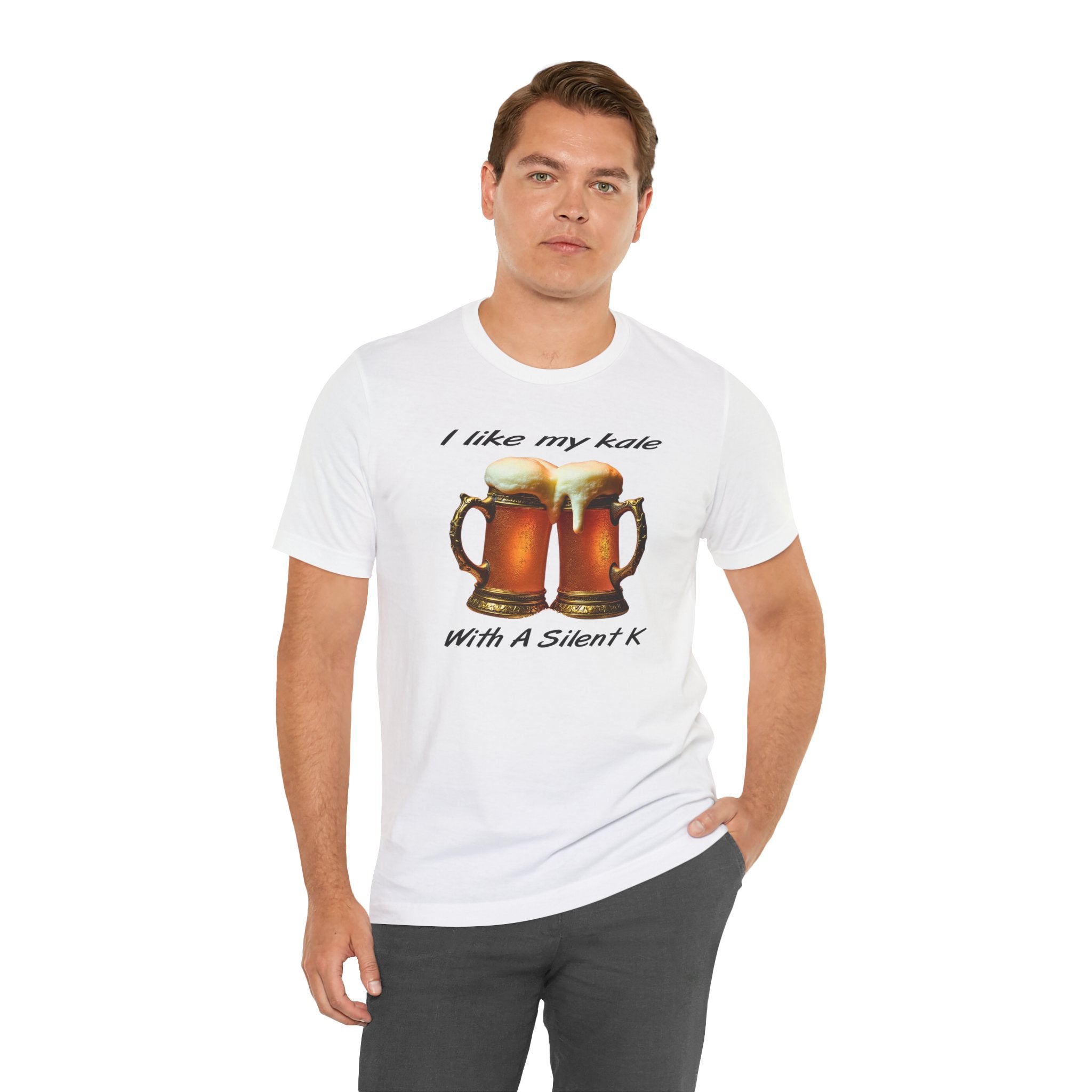 “I Like My Kale With A Silent K” Funny Beer Graphic Tee