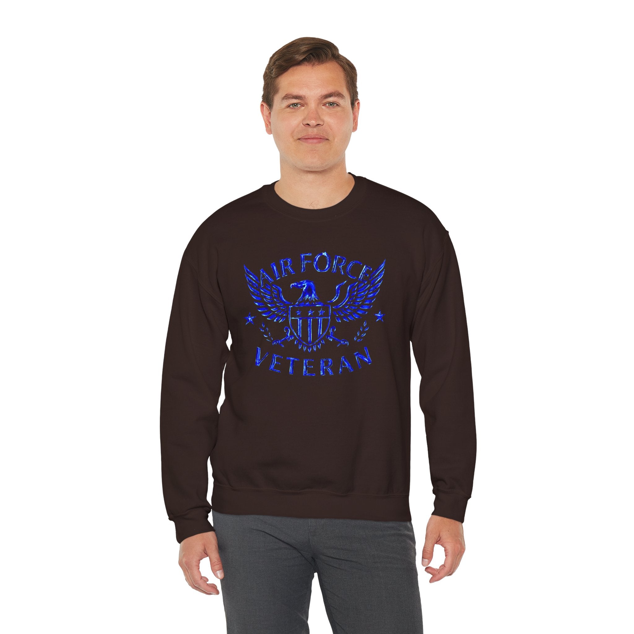 Air Force Veteran Crewneck Sweatshirt — Eagle Emblem Military Pride
