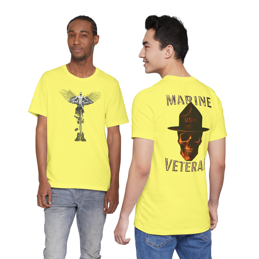 Marine Veteran T-Shirt — USMC Skull Drill Instructor Design