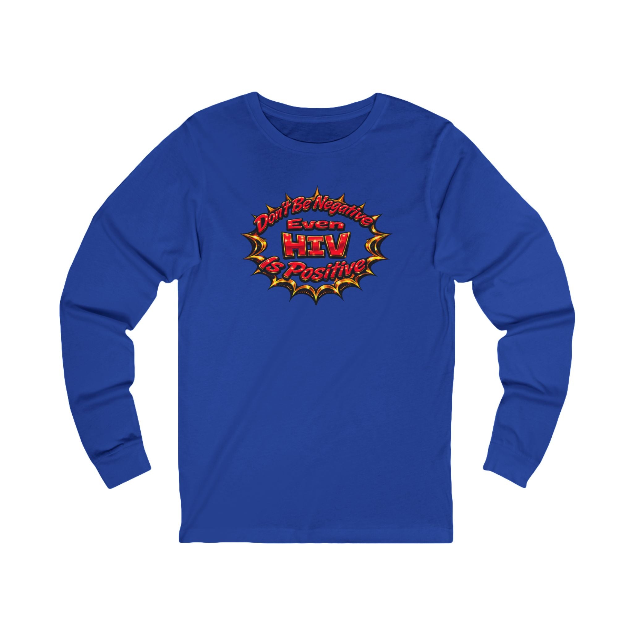 Retro Comic “HIV Positive” Graphic Long Sleeve Tee