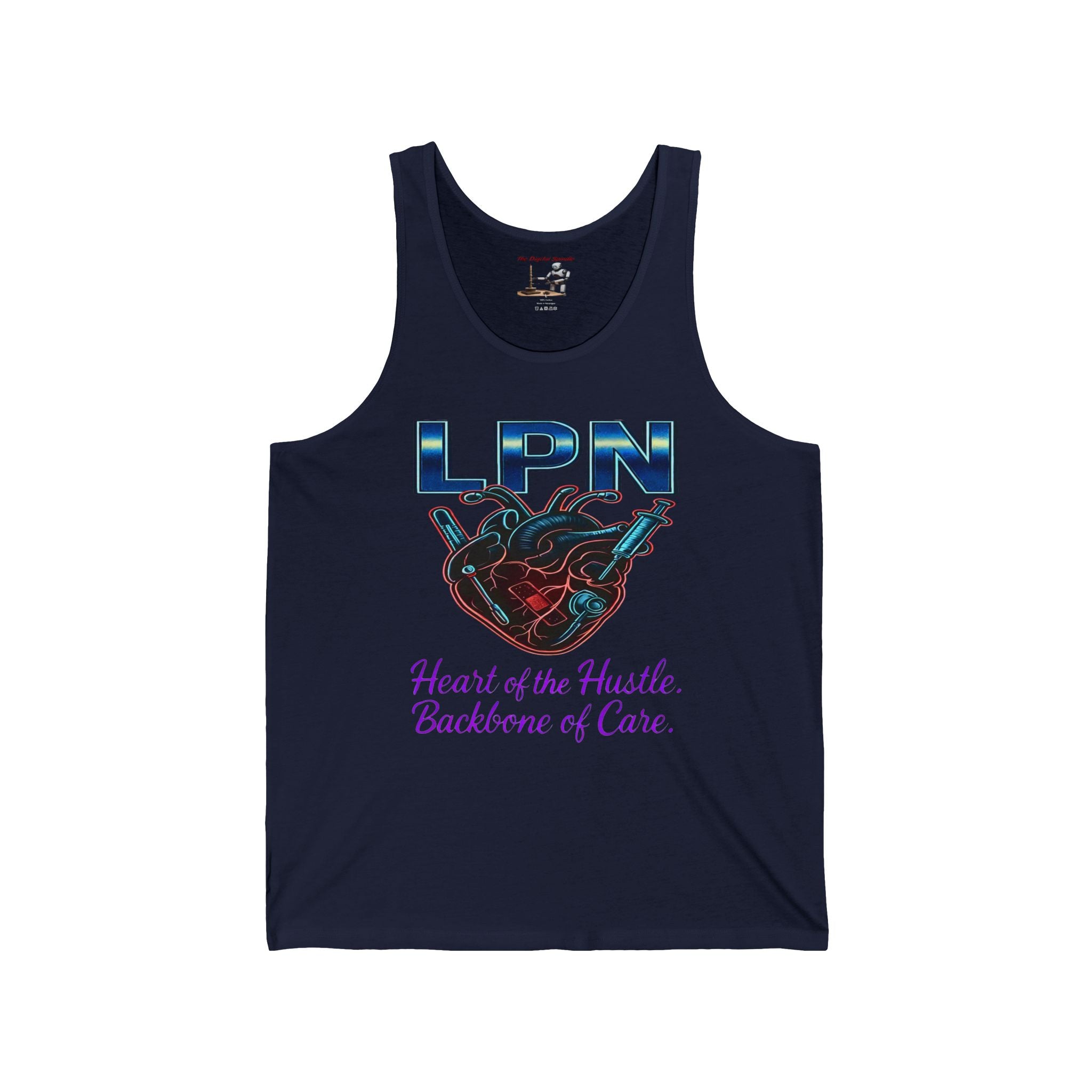 LPN Tank Top – Heart of the Hustle, Backbone of Care Nursing Tank