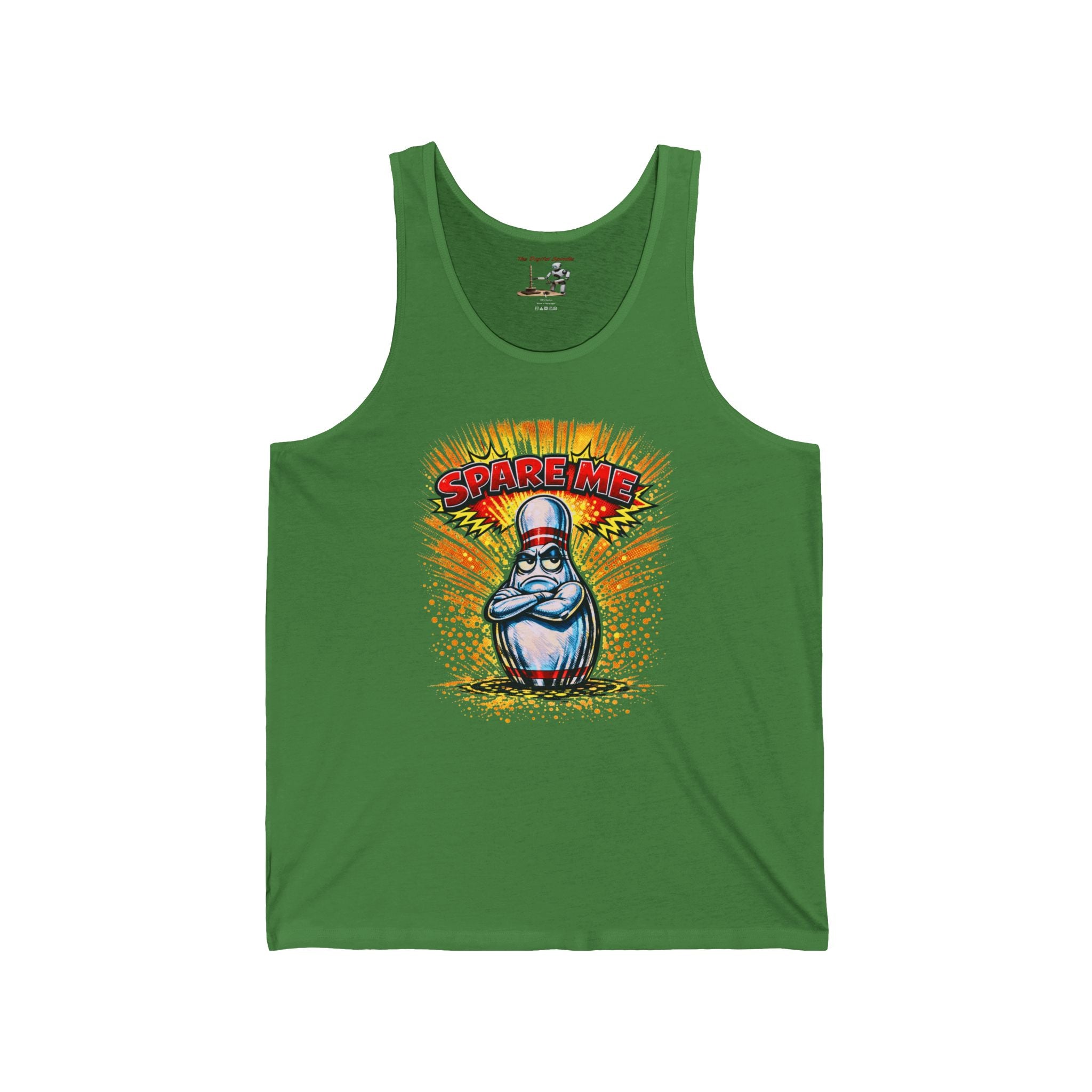 Supreme Bowling Pin Tank Top — Retro Cartoon "Spare Me" Graphic Tank