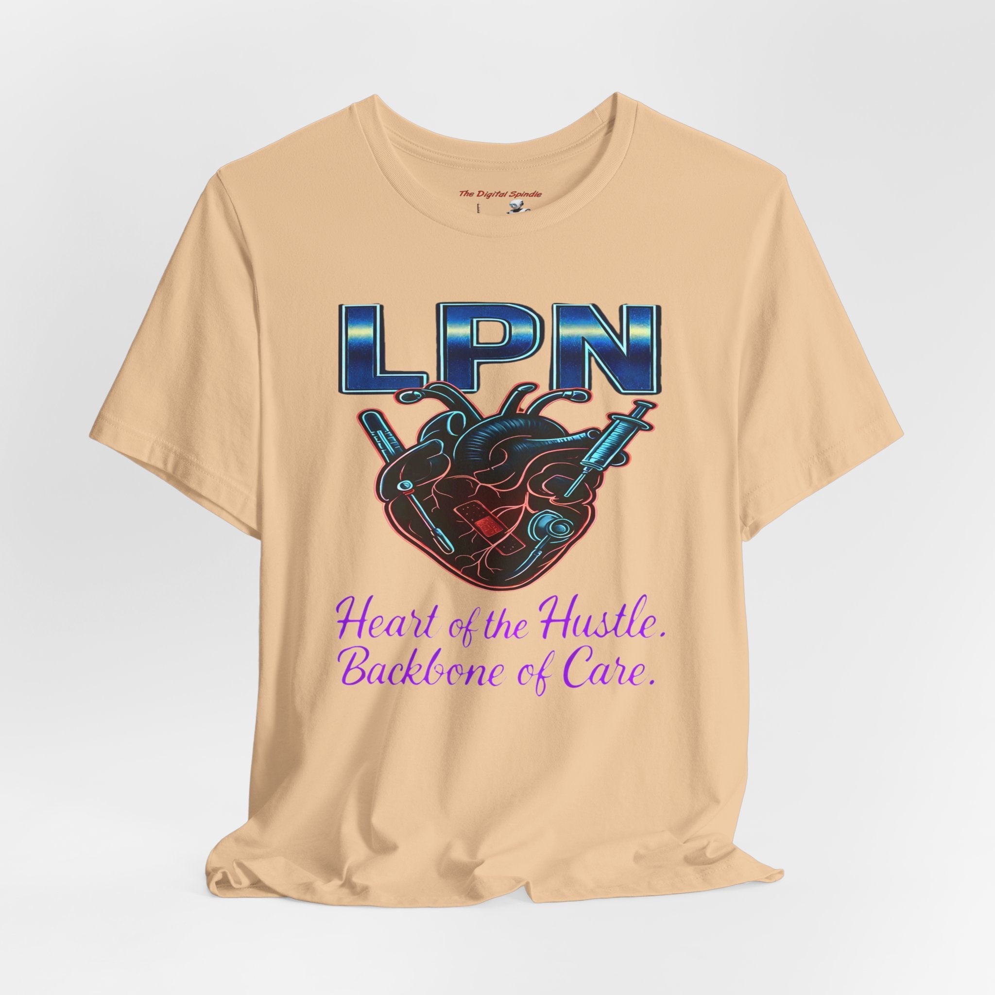 "Heart of the Hustle, Backbone of Care" Nursing Short Sleeve Shirt