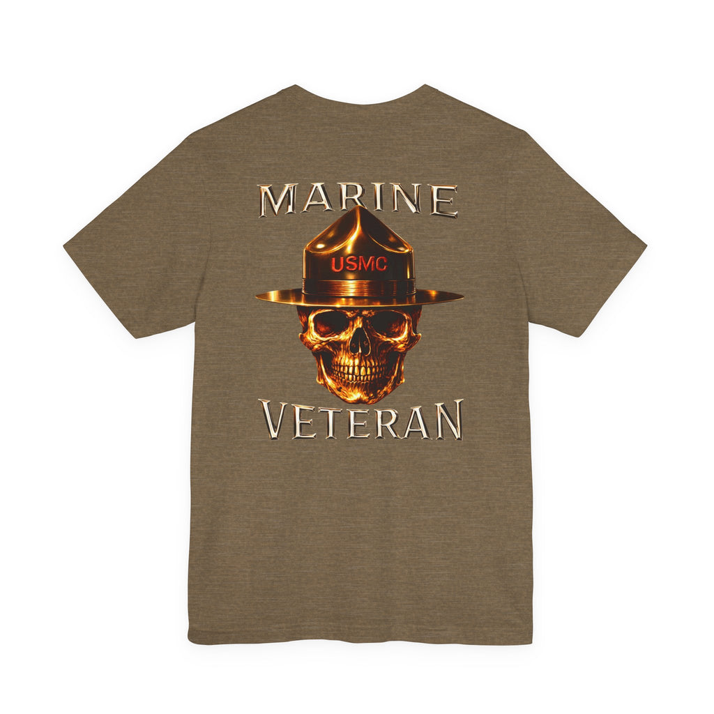 Marine Veteran T‑Shirt — USMC Skull Drill Instructor Graphic Tee