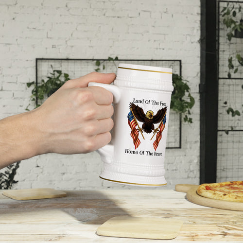 "Land of the Free, Home of the Brave" Beer Stein