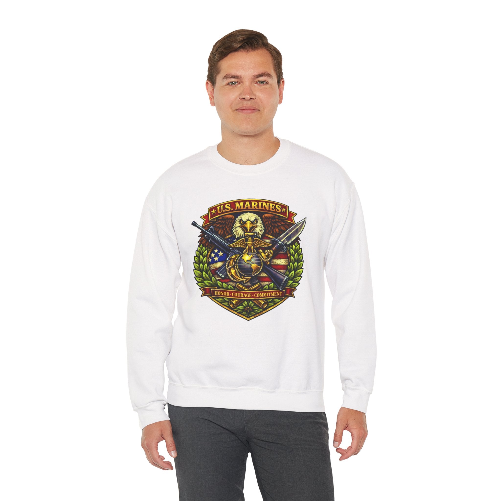 US Marines Honor, Courage, Commitment Crewneck Sweatshirt