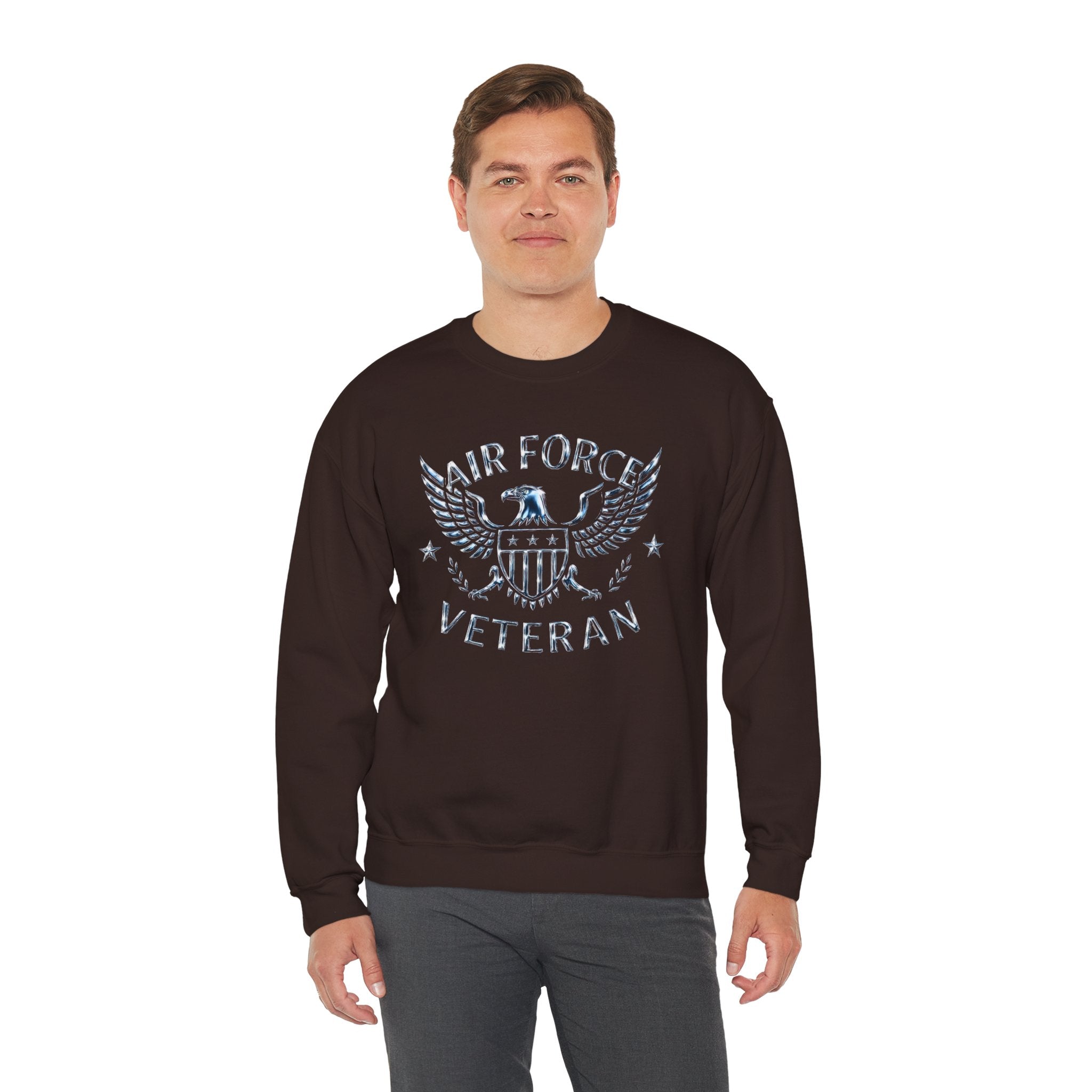 Air Force Veteran Crewneck Sweatshirt – Distressed Eagle Military Tribute
