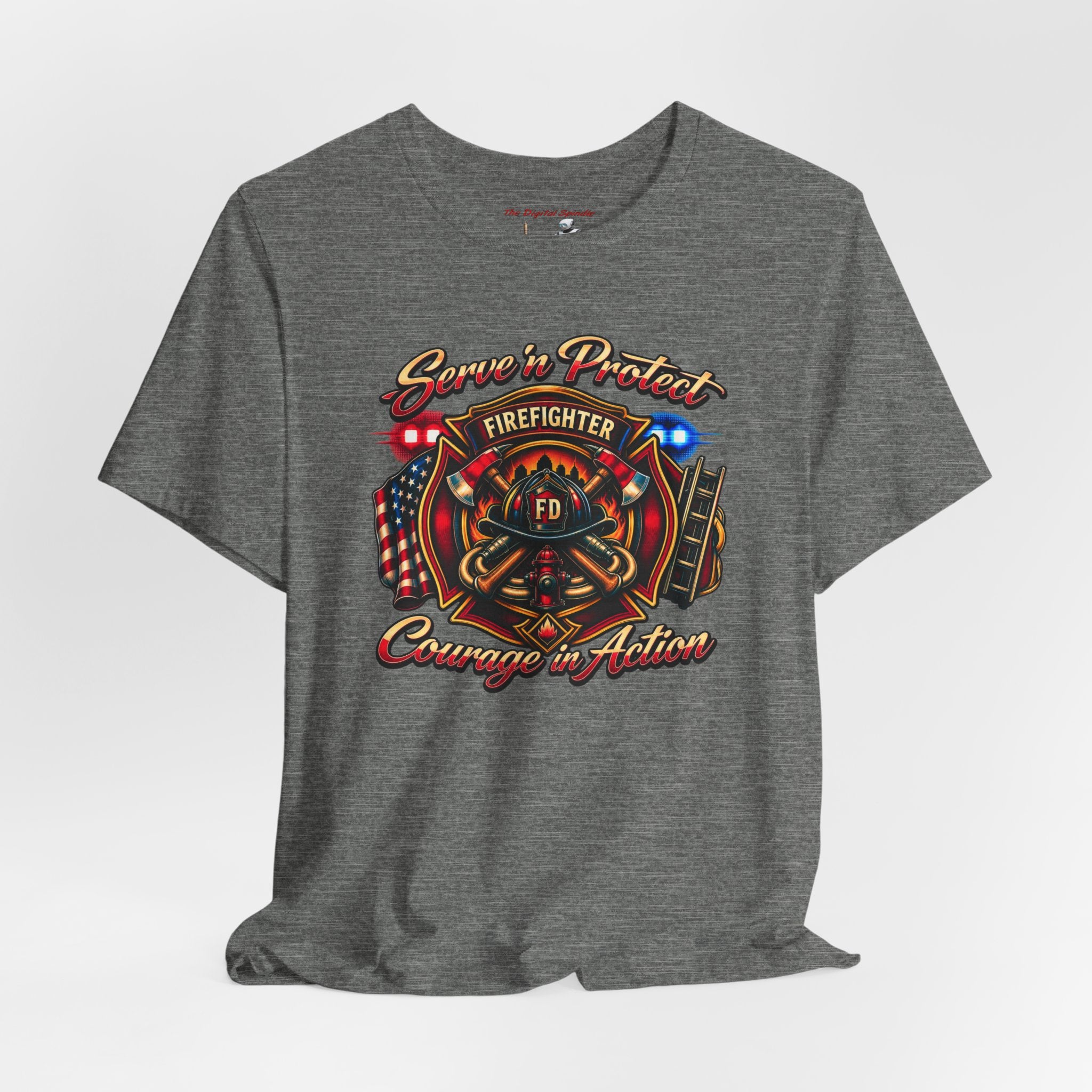 Firefighter T-Shirt — Serve n' Protect Courage in Action Tee