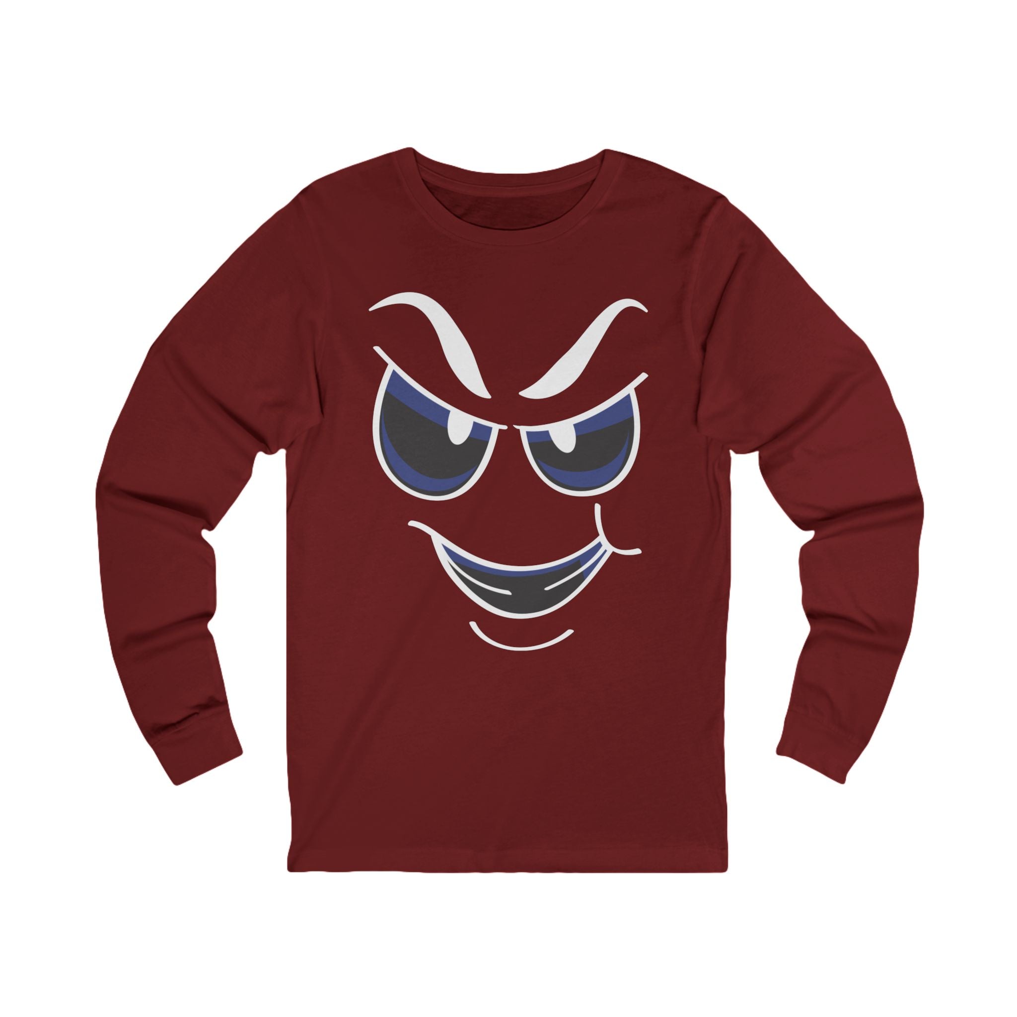 Mischievous Smirking Face Long Sleeve Tee
