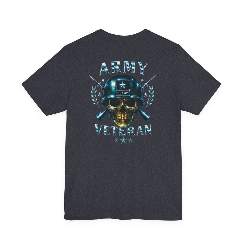Army Veteran T-Shirt — Skull Helmet & Wings Military Tribute Tee