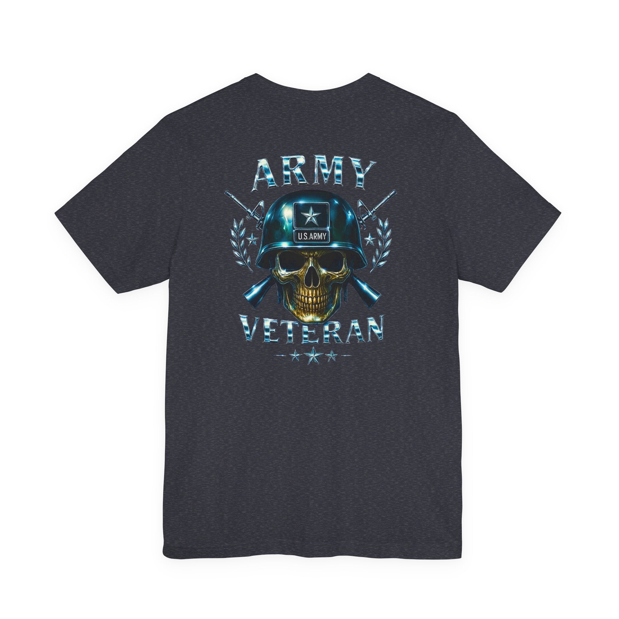 Army Veteran T-Shirt — Skull Helmet & Wings Military Tribute Tee