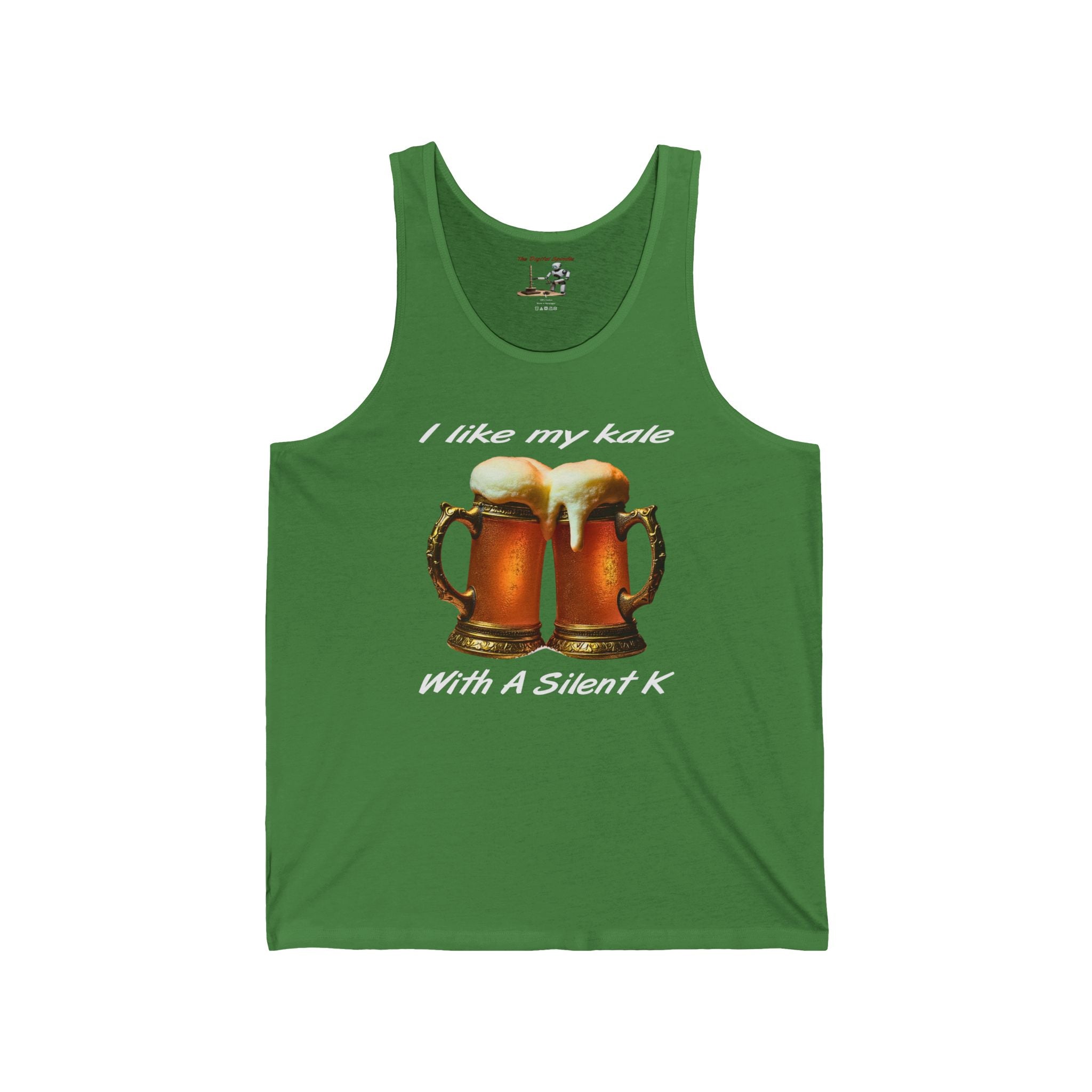 Beer Tank Top — "I Like My Kale With a Silent K" Funny Beer Graphic Tank
