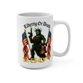 Liberty or Death 250th Anniversary Mug — Patriotic Statue of Liberty Soldier Coffee Cup