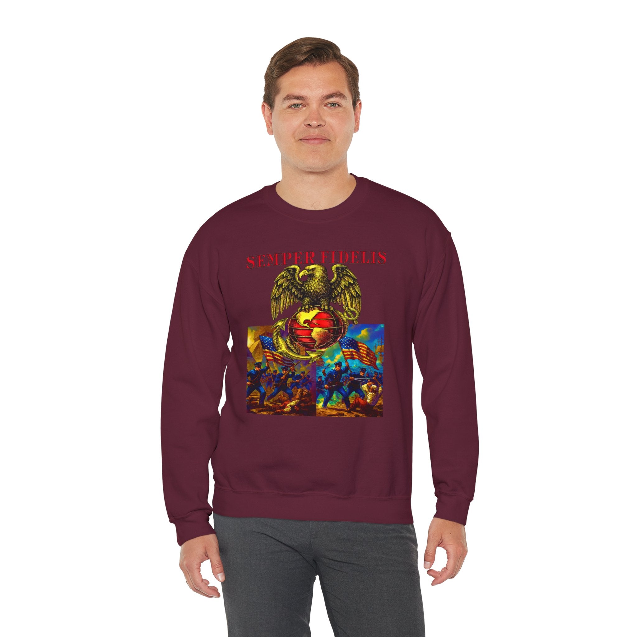 Semper Fidelis Eagle Crewneck Sweatshirt – USMC Marine Corps Graphic Pullover