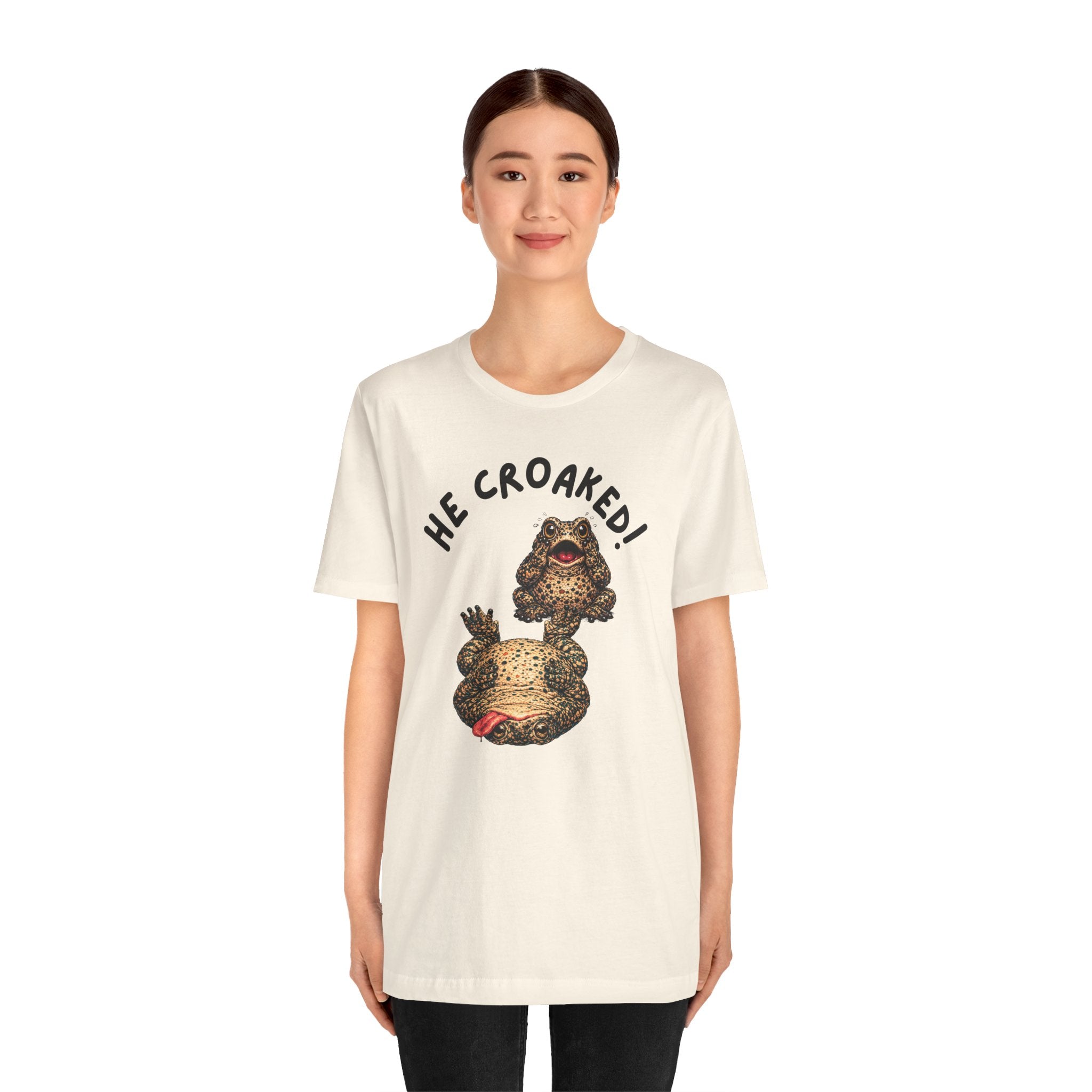 He Croaked! Frog Graphic Tee – Funny Vintage Toad Illustration Shirt
