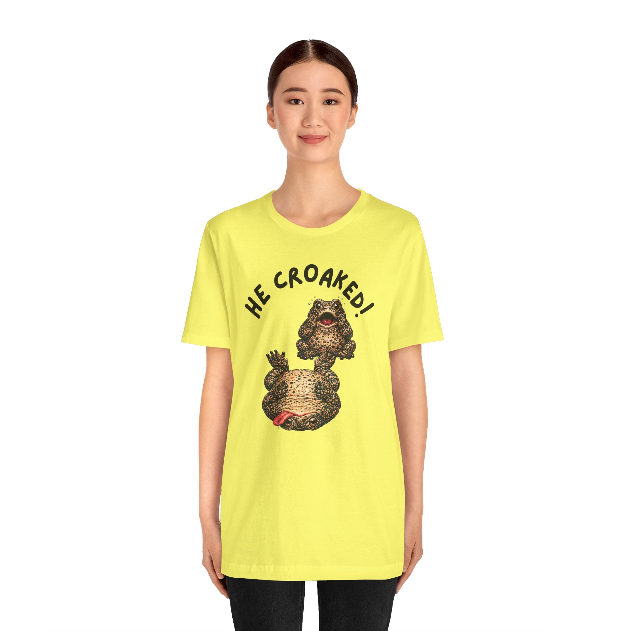 He Croaked! Frog Graphic Tee – Funny Vintage Toad Illustration Shirt