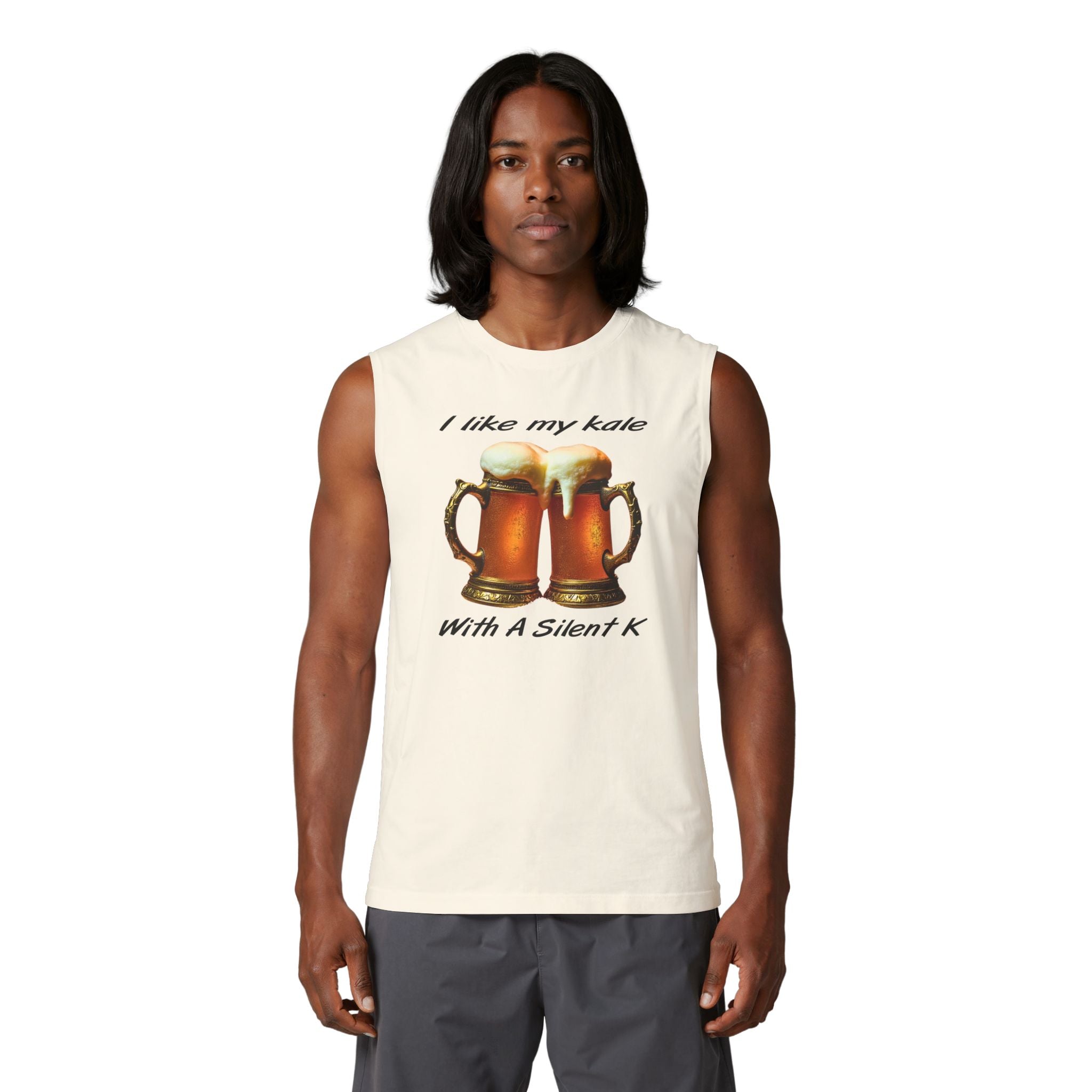 Muscle Tank — "I like my Kale with a Silent K" Beer Tank Top