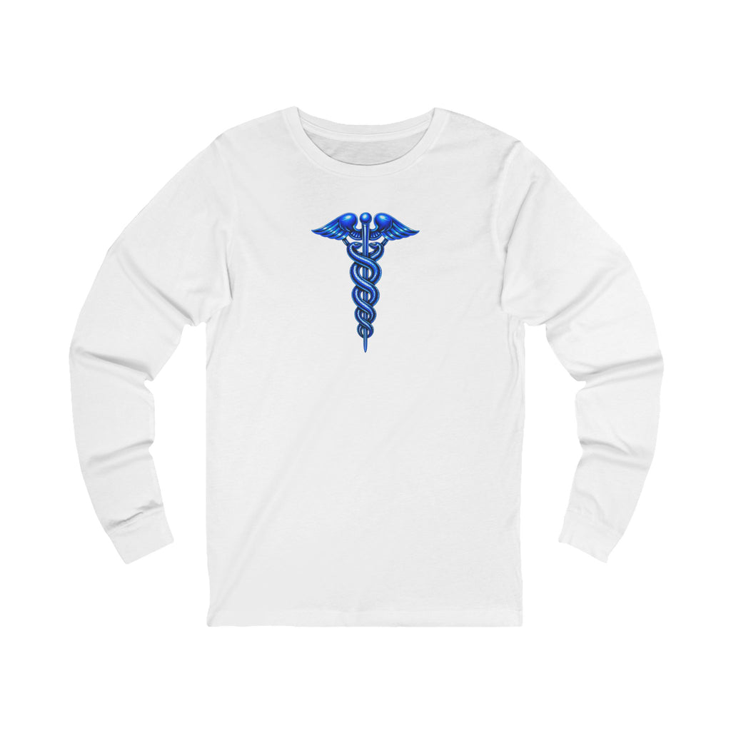 Healthcare Spine Front & Back Long Sleeve Tee — Medical Professional Shirt