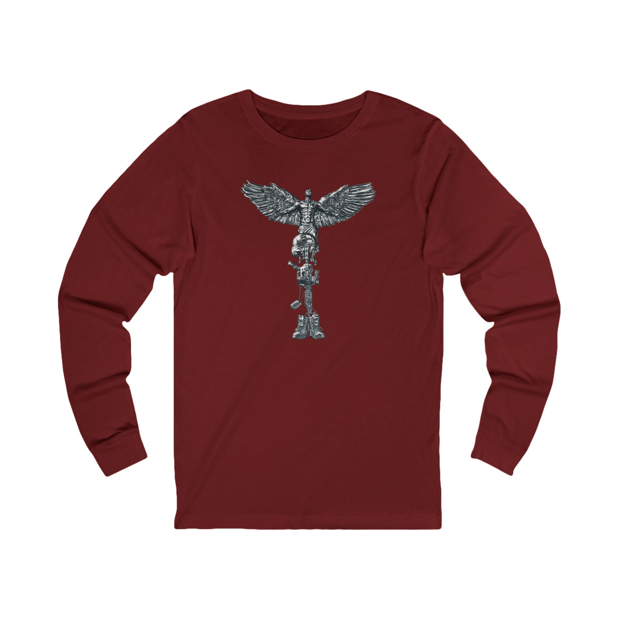 Fallen Soldier Cross Graphic Long Sleeve Tee