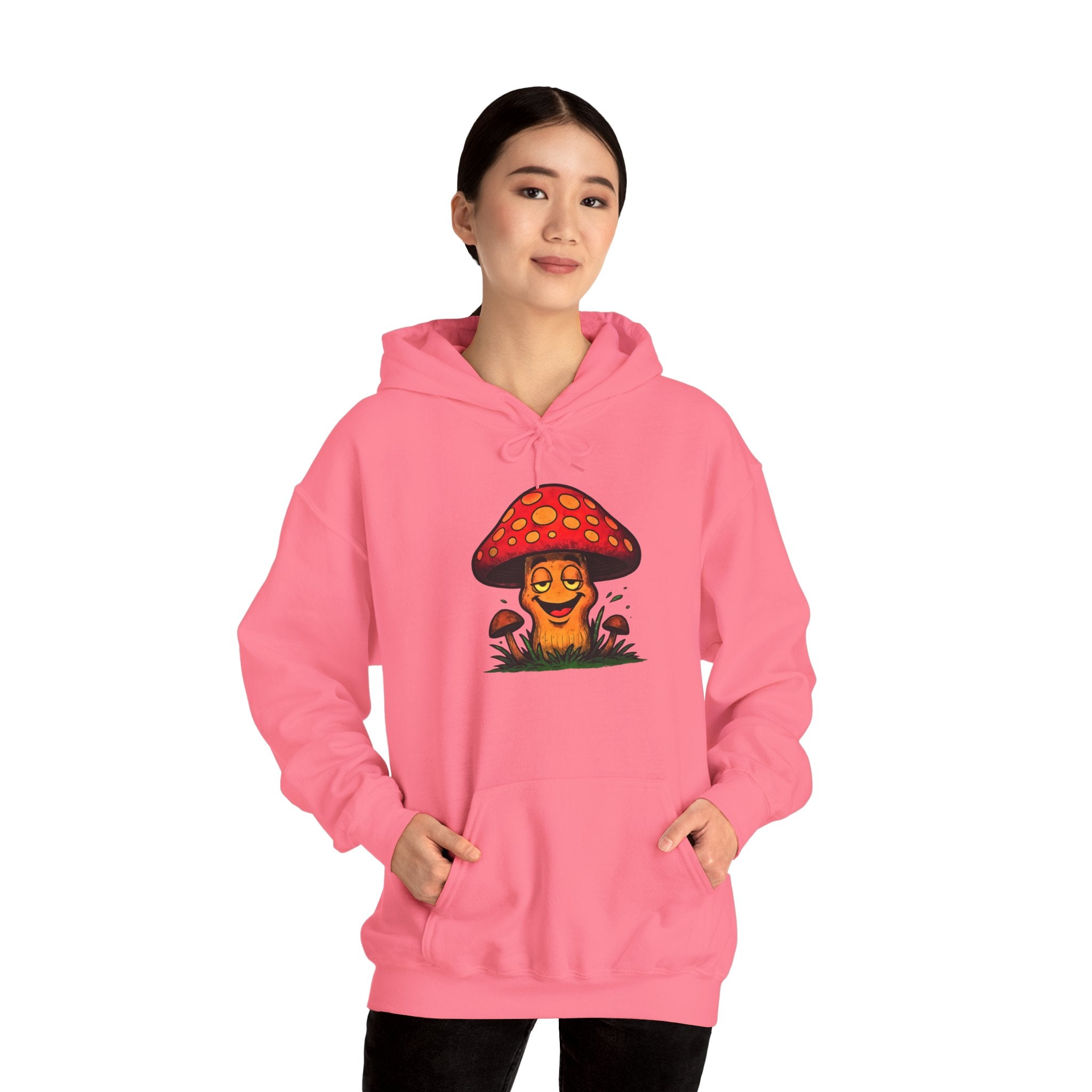 Mushroom Smile Hoodie — Cute Psychedelic Toadstool Graphic Sweatshirt