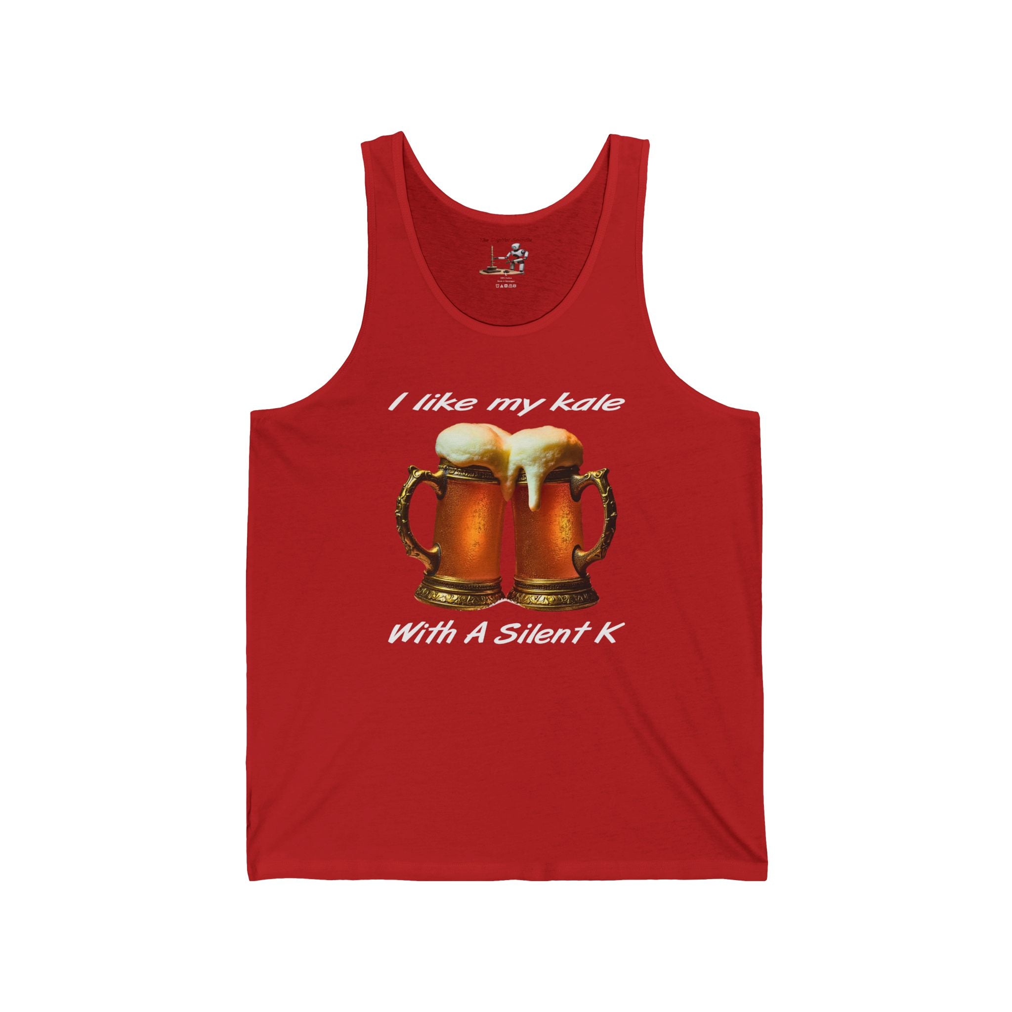 Beer Tank Top — "I Like My Kale With a Silent K" Funny Beer Graphic Tank