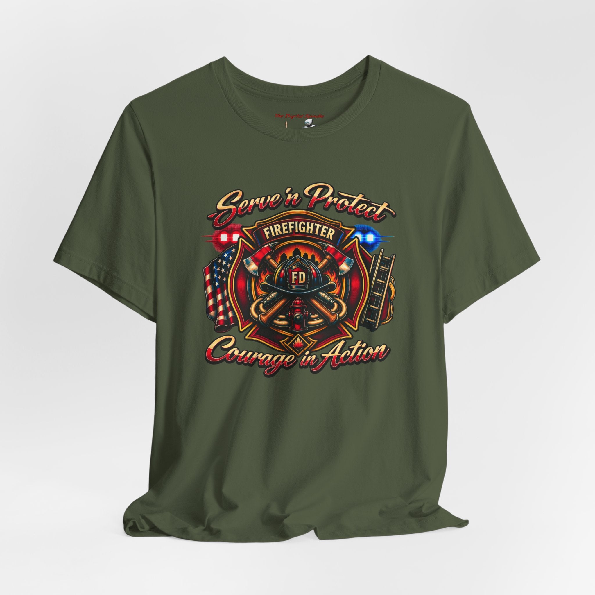 Firefighter T-Shirt — Serve n' Protect Courage in Action Tee