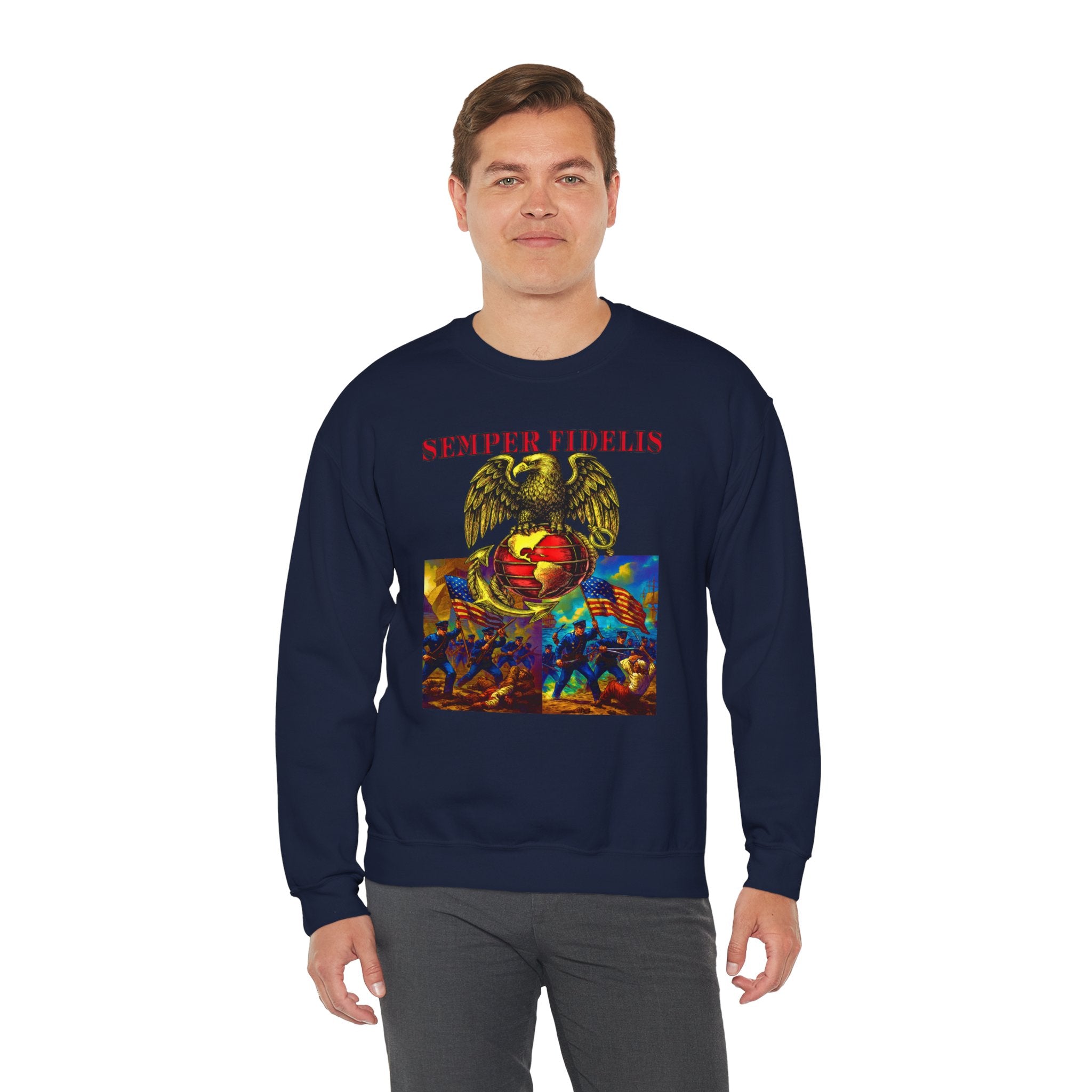 Semper Fidelis Eagle Crewneck Sweatshirt – USMC Marine Corps Graphic Pullover