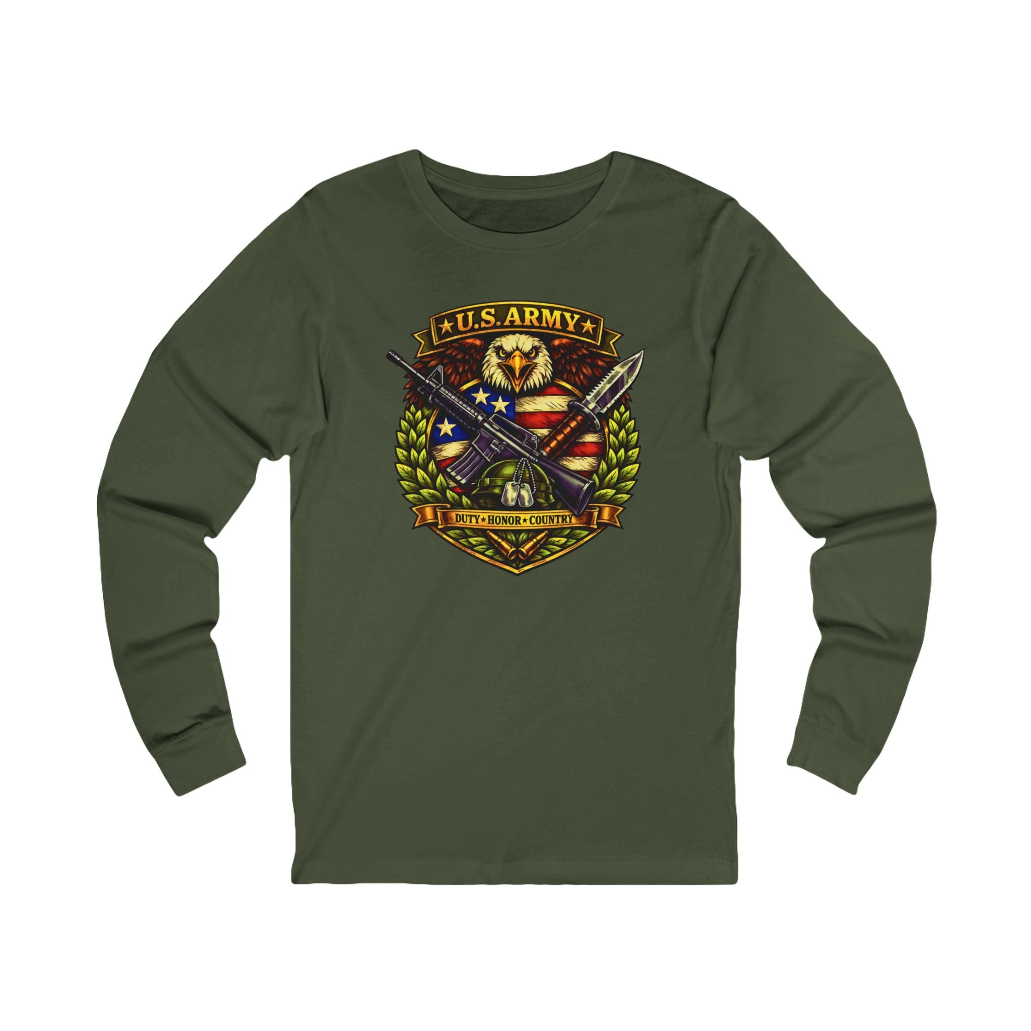 Duty, Honor, Country U.S. Army Eagle Emblem Long Sleeve Tee