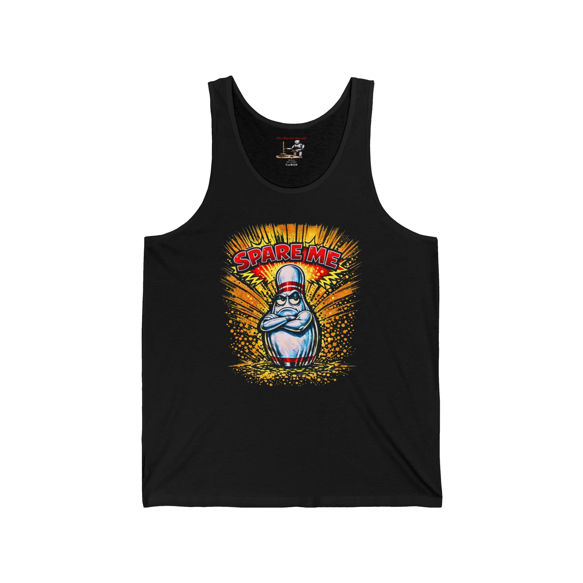 Supreme Bowling Pin Tank Top — Retro Cartoon "Spare Me" Graphic Tank