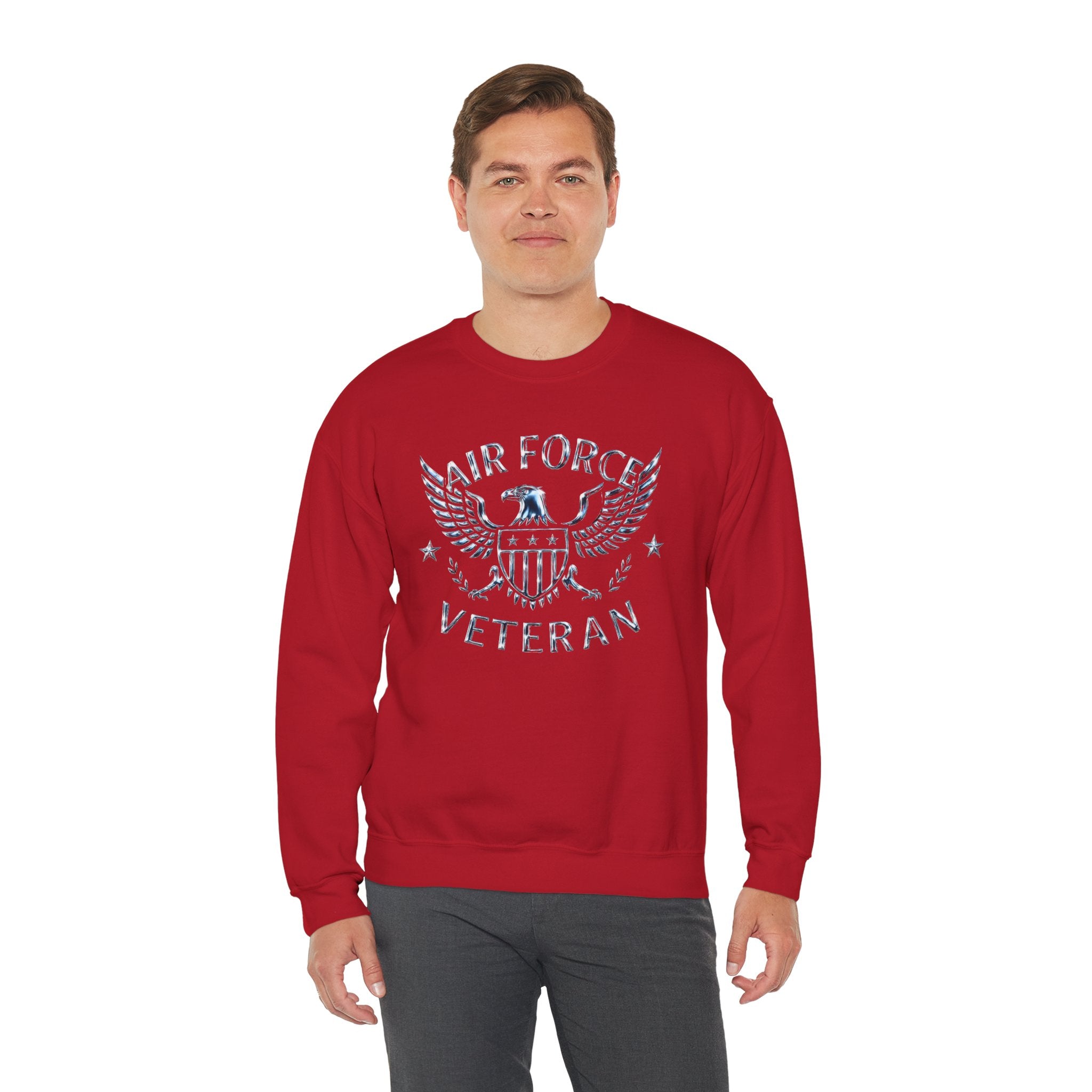 Air Force Veteran Crewneck Sweatshirt – Distressed Eagle Military Tribute
