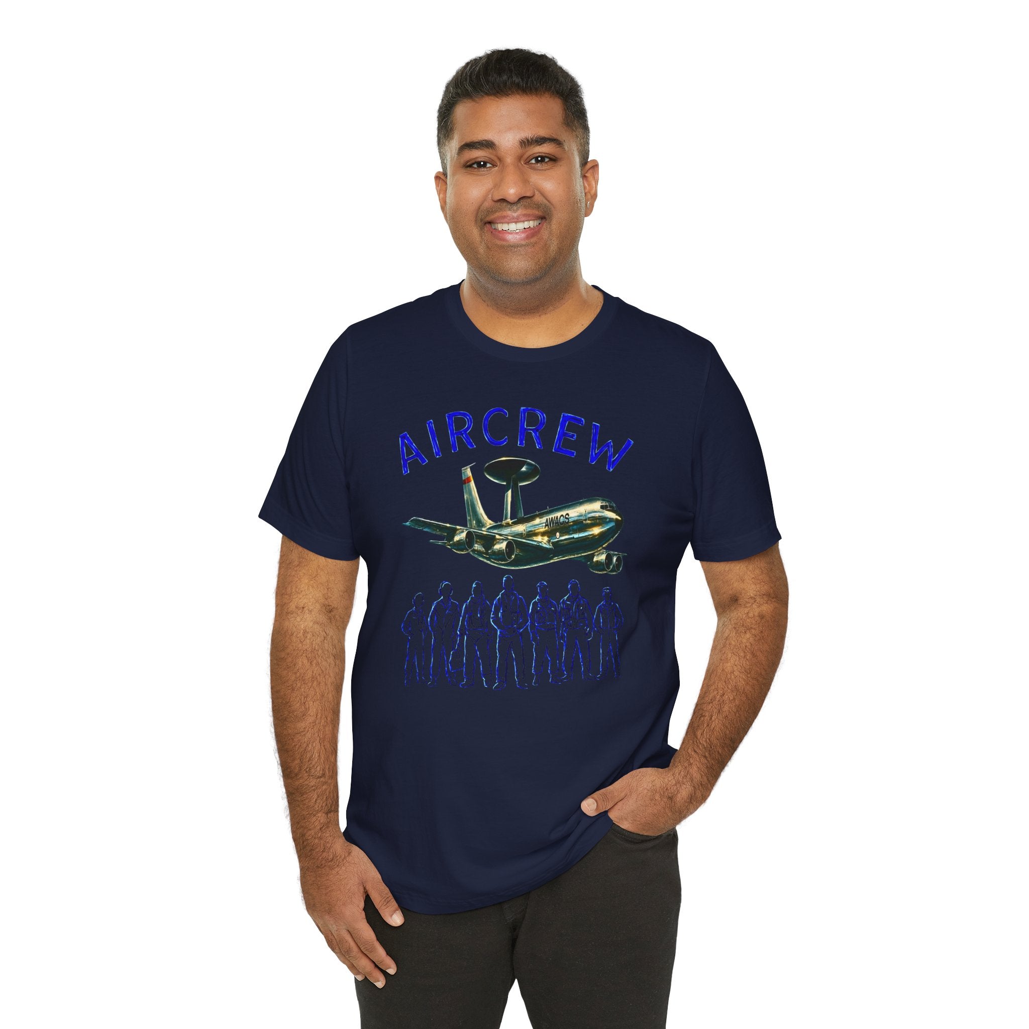 Aircrew T-Shirt — Military AWACS Plane & Crew Graphic Tee