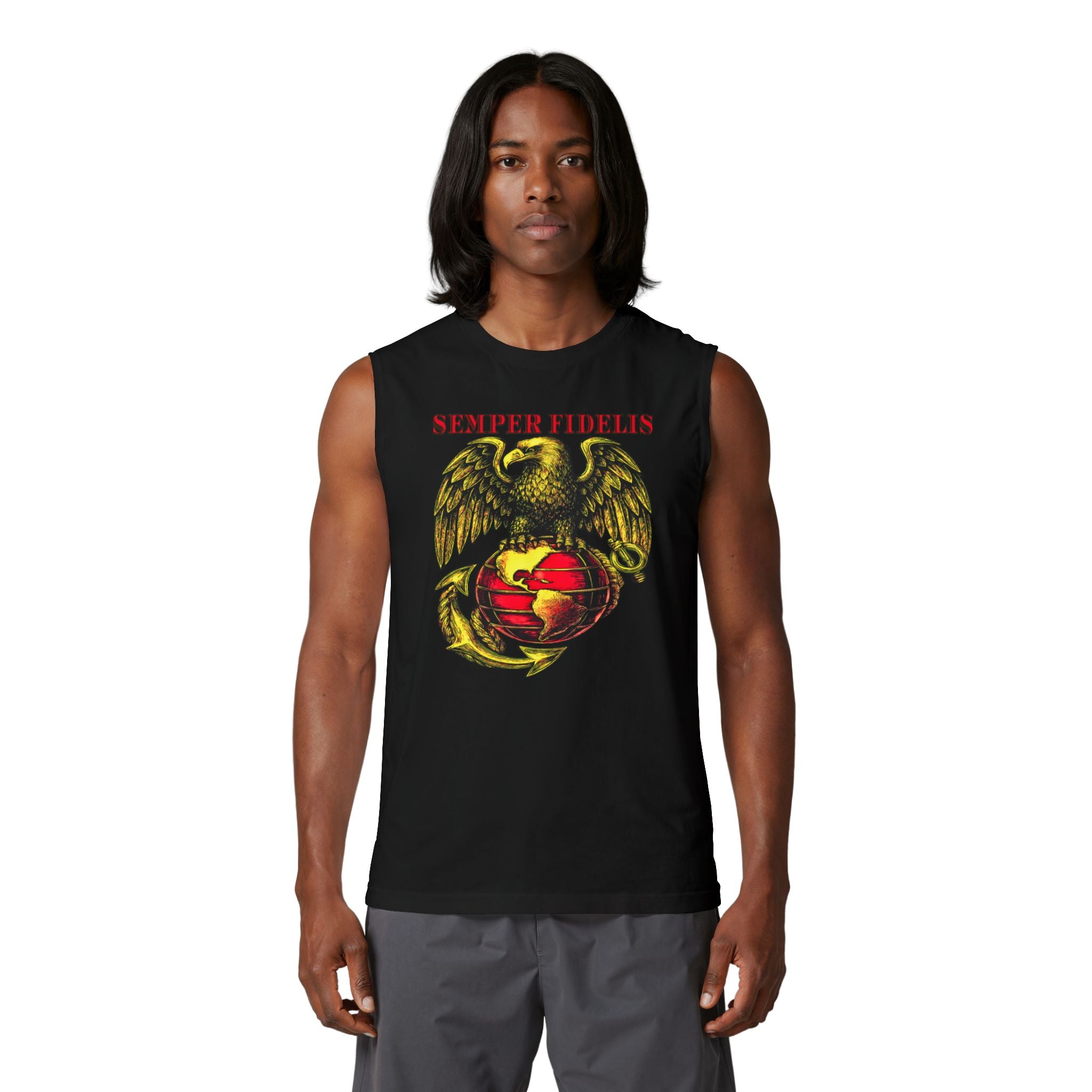Semper Fidelis Eagle Globe & Anchor Muscle Tank — USMC Vintage Military Tee
