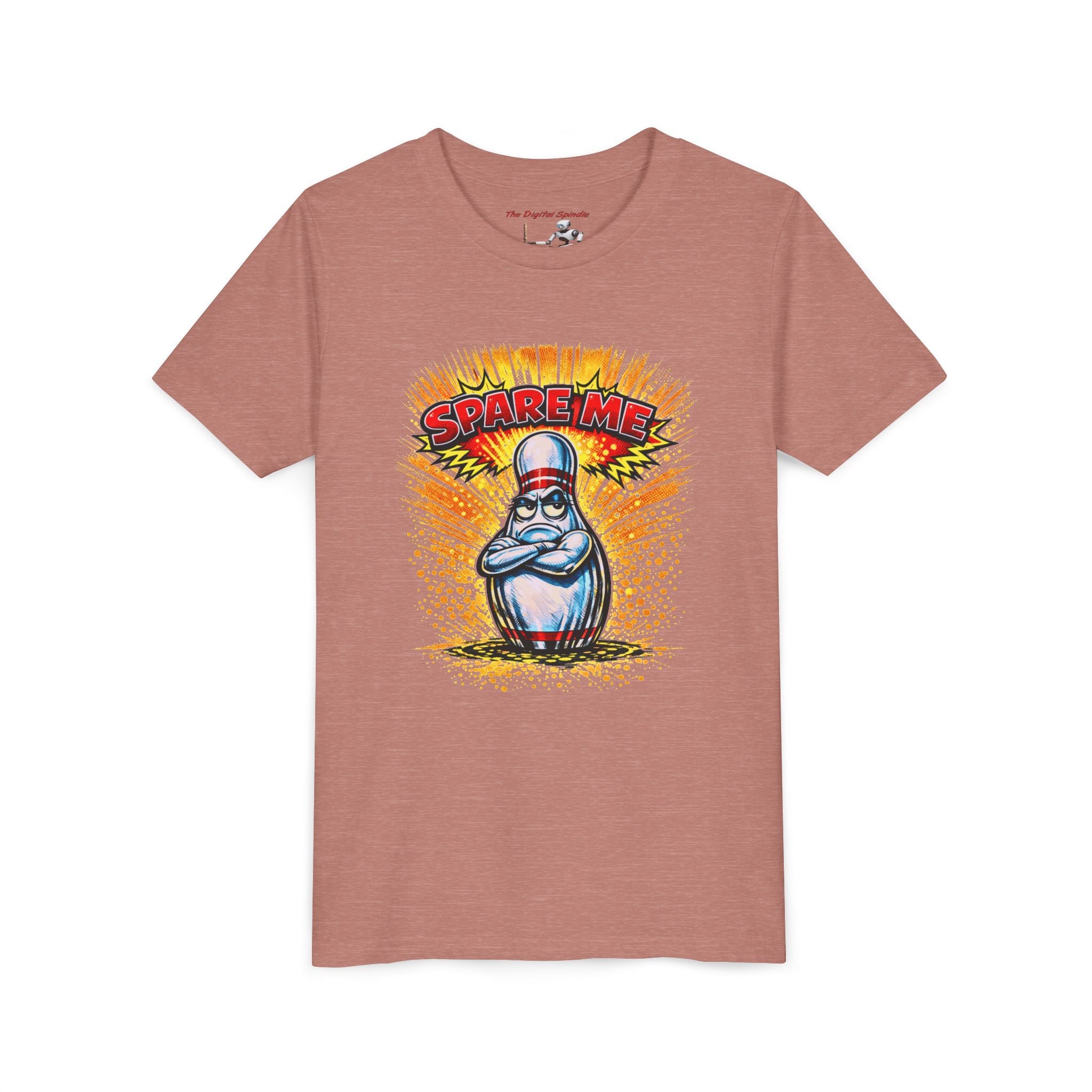 'Spare Me' Cartoon Bowling Pin Graphic Shirt