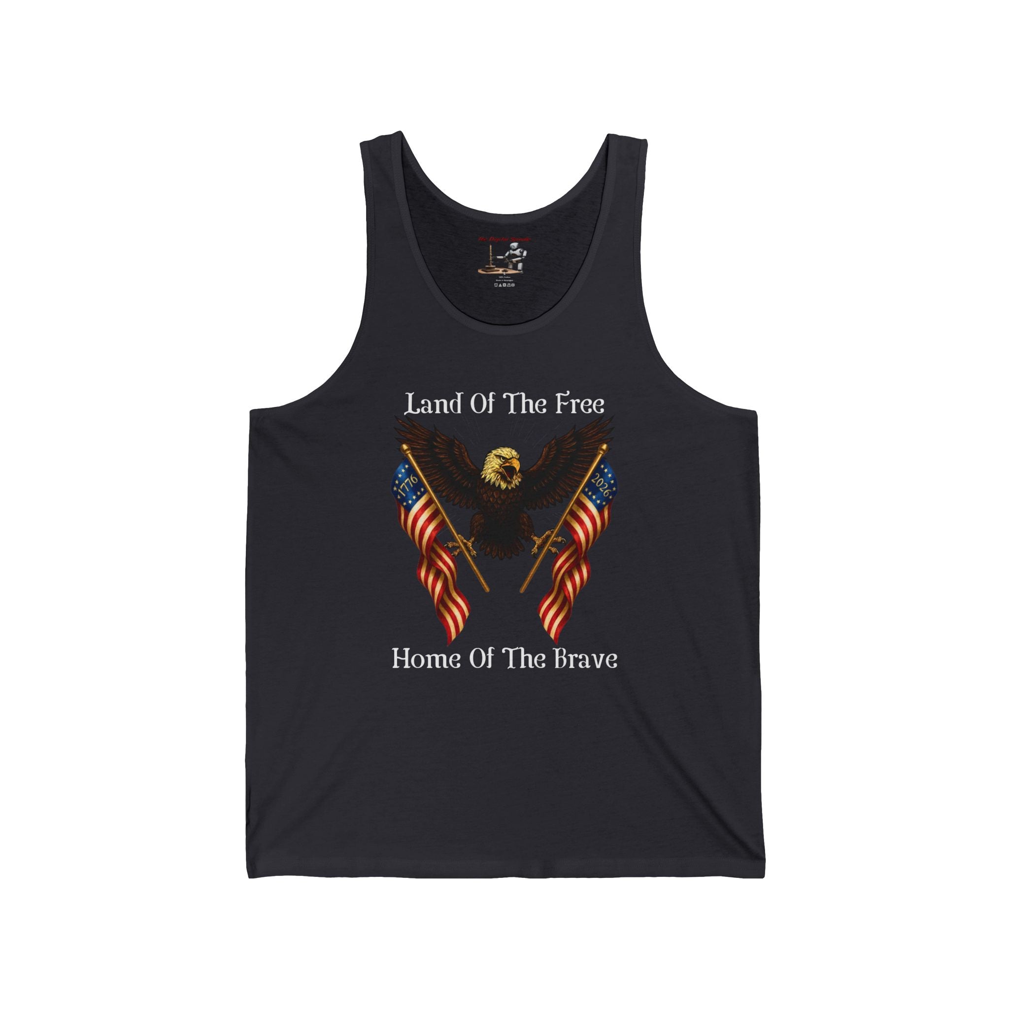 Land Of The Free Tank Top — "Land Of The Free, Home Of The Brave" Eagle & Flags