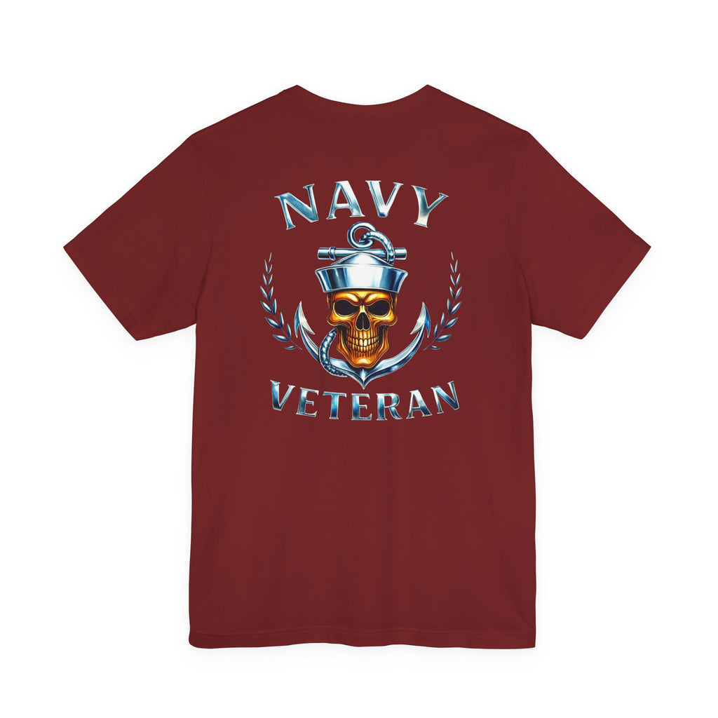 Navy Veteran T-Shirt — Anchor & Skull Military Tribute Tee